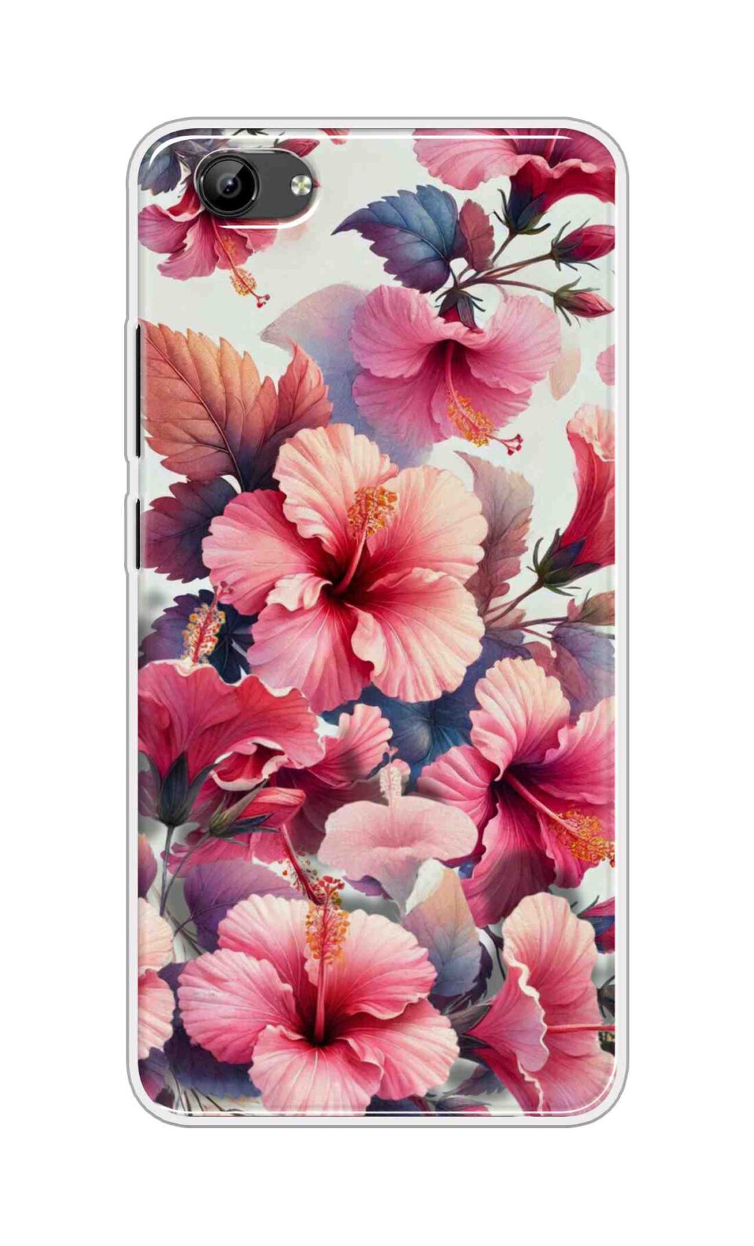 Coberta Back Cover For Vivo Y71i Back Cover Stylish Case - Pink Leaves and Flowers Design D16525