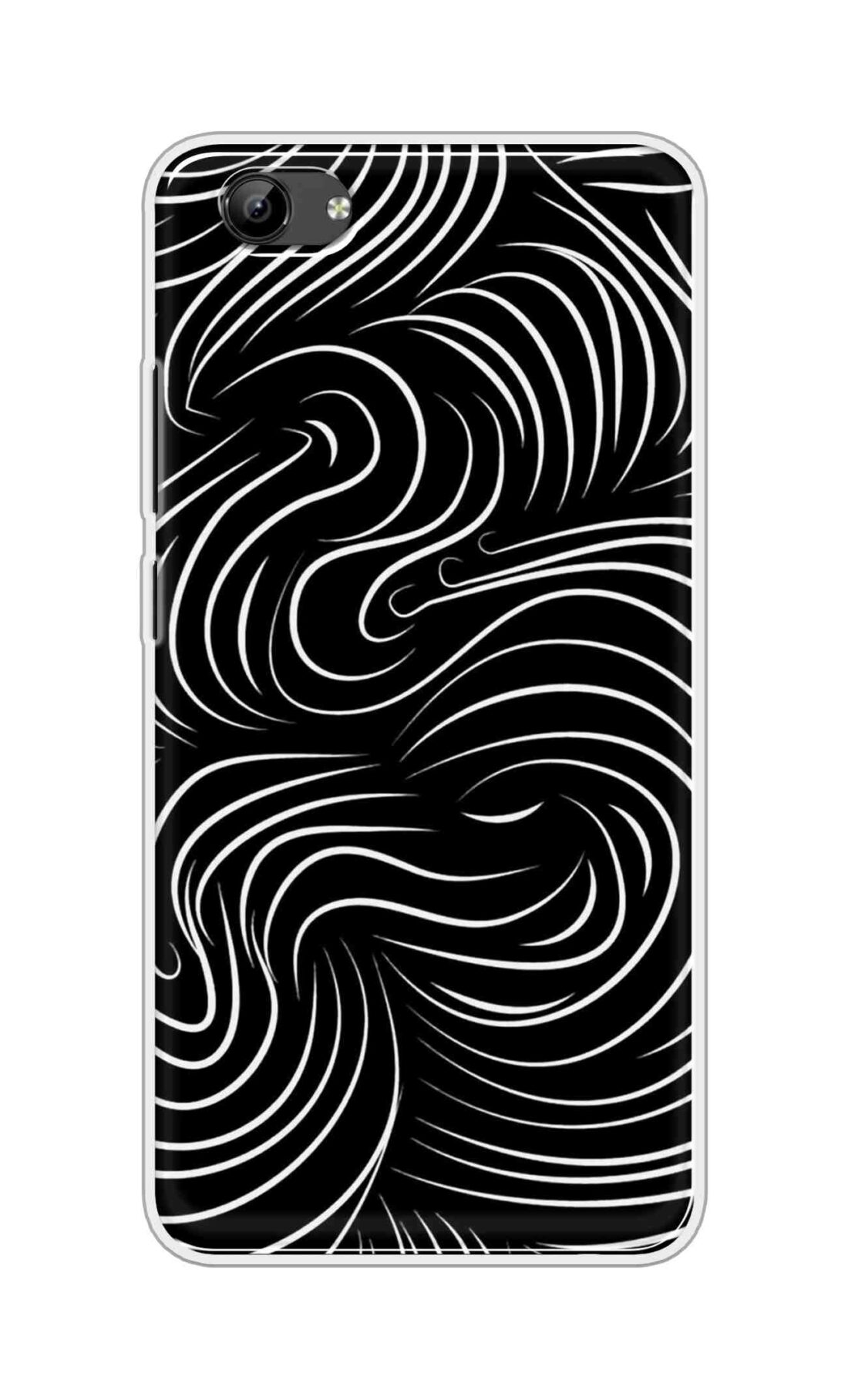 Coberta Back Cover For Vivo Y71i Back Cover Stylish Case - White Curves Design D16552