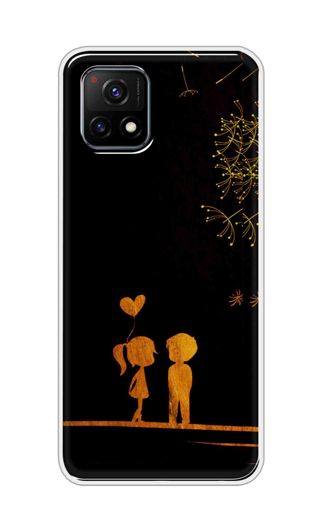 Coberta Back Cover For Vivo Y72 5G Back Cover Stylish Case - Girl and Boy Love in Black Design D11017