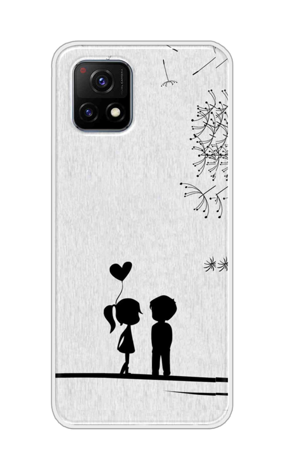 Coberta Back Cover For Vivo Y72 5G Back Cover Stylish Case - Girl and Boy Love in White Design D11018