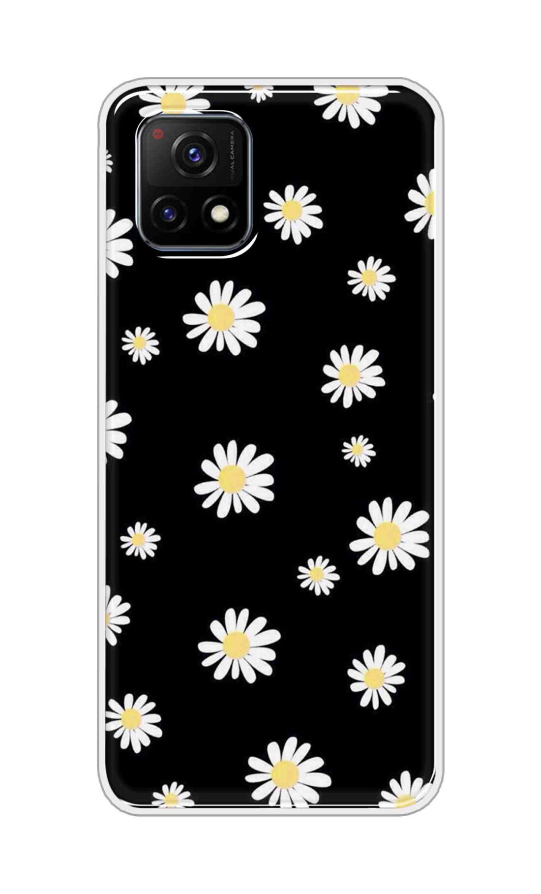 Coberta Back Cover For Vivo Y72 5G Back Cover Stylish Case - Sun Flowers in Black Design D11094