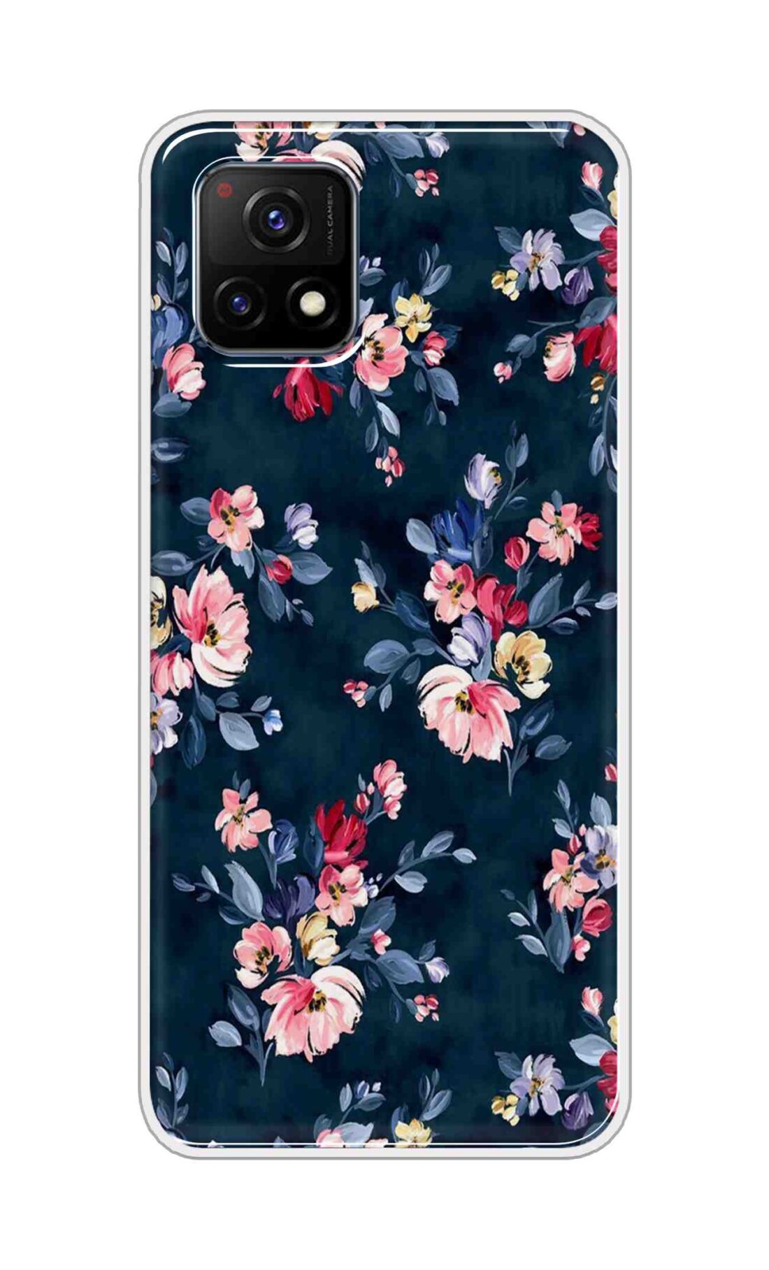 Coberta Back Cover For Vivo Y72 5G Back Cover Stylish Case - Blue Floral Design D11648