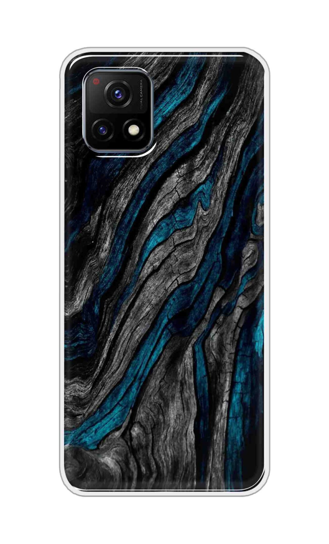 Coberta Back Cover For Vivo Y72 5G Back Cover Stylish Case - Grey and Blue Mountain Design D16028