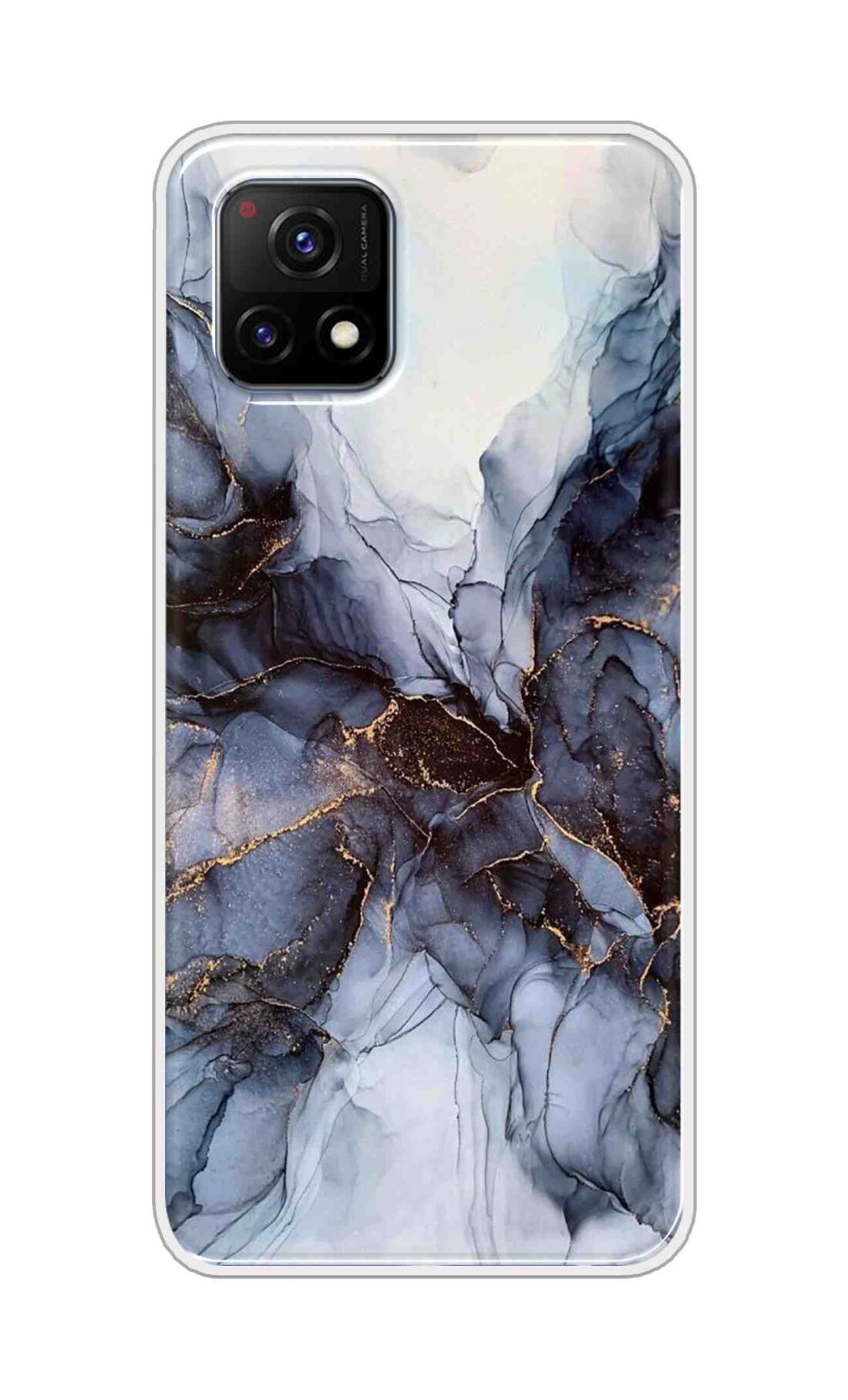 Coberta Back Cover For Vivo Y72 5G Back Cover Stylish Case - Light Blue Marble Design D16039