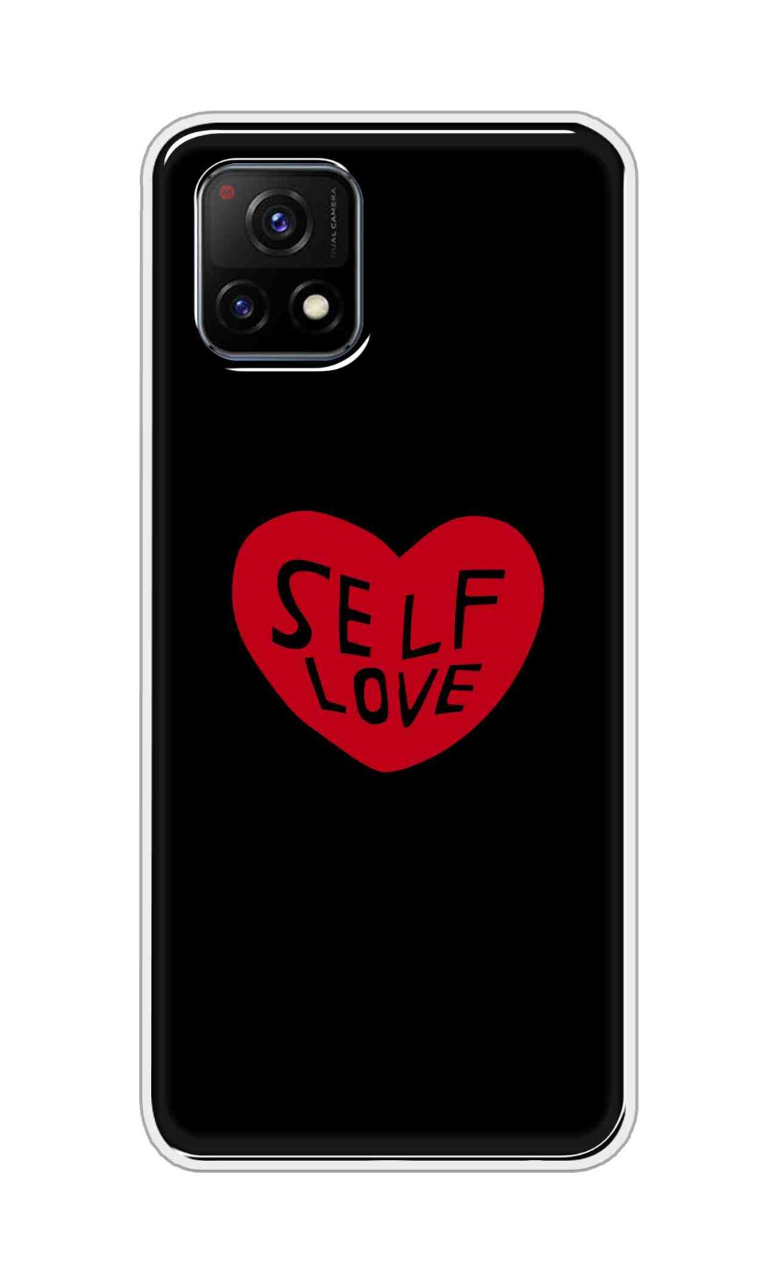 Coberta Back Cover For Vivo Y72 5G Back Cover Stylish Case - Self Love Heart in Black Design D16516