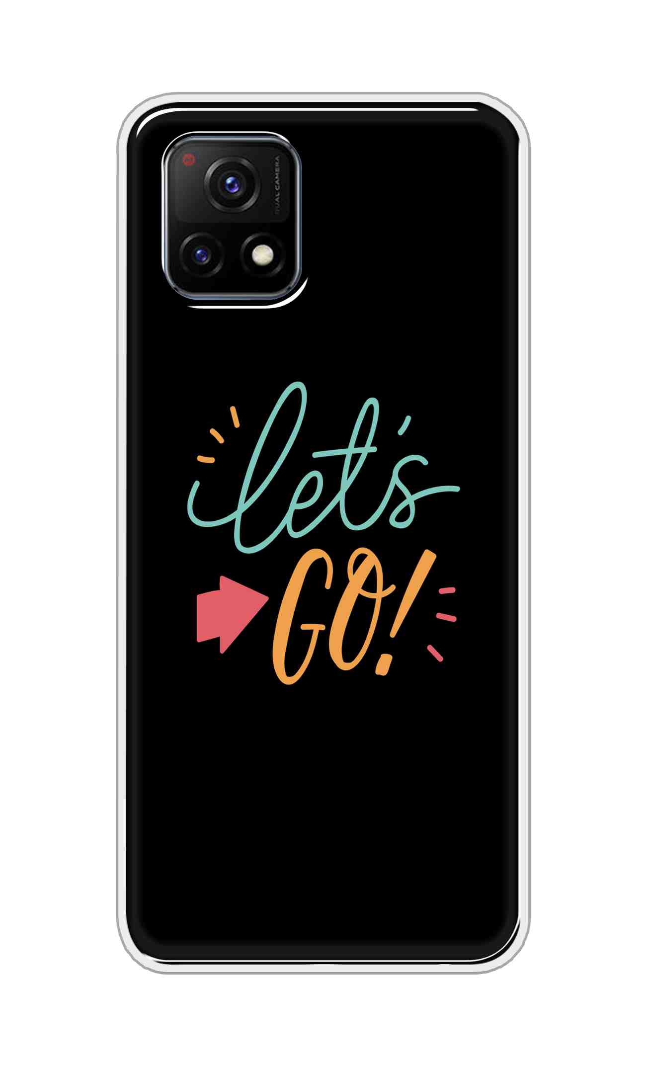 Coberta Back Cover For Vivo Y72 5G Back Cover Stylish Case - Lets Go in Black Design Design D16650