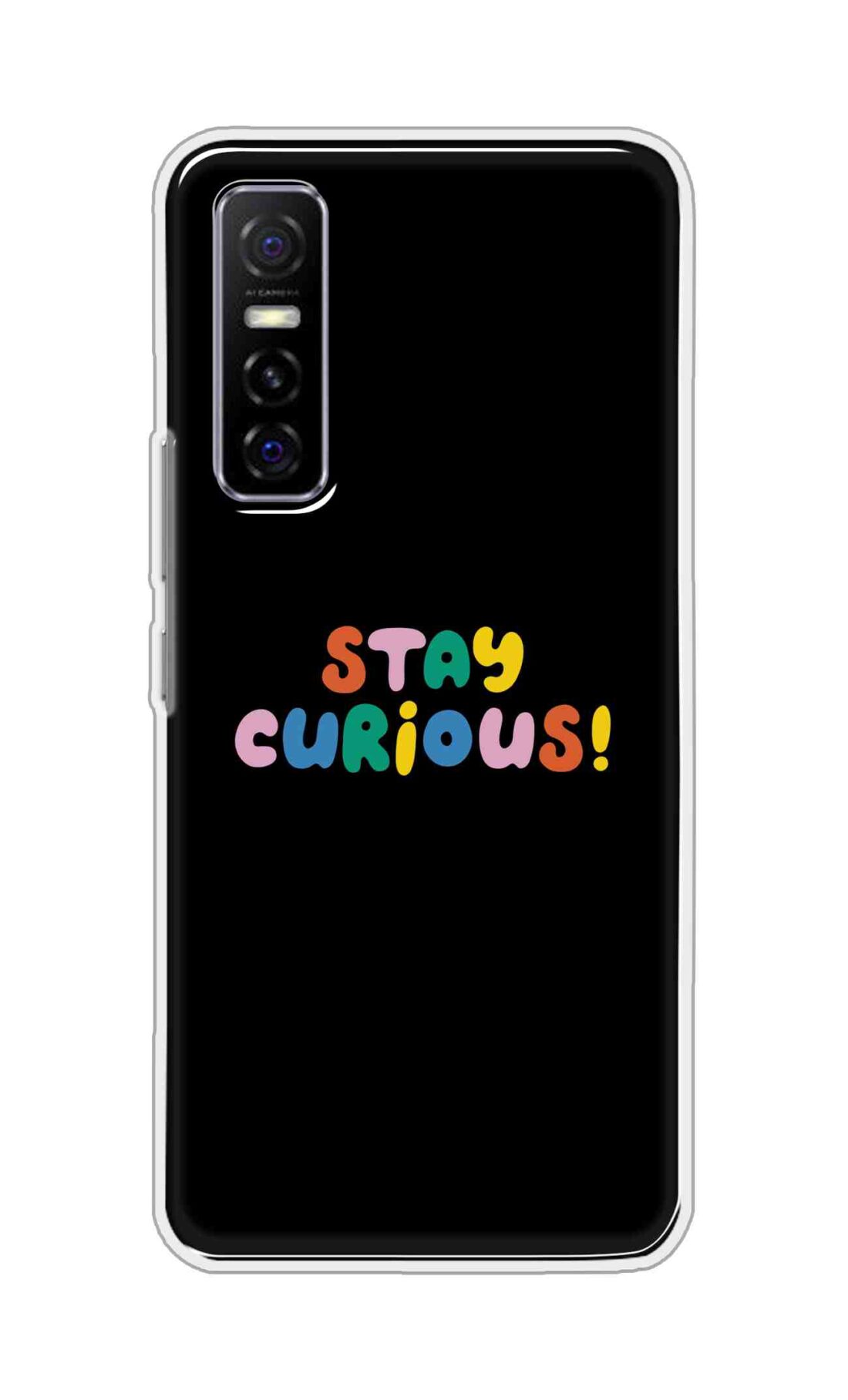 Coberta Back Cover For Vivo Y73S Back Cover Stylish Case - Stay Curious in Black Design D16515