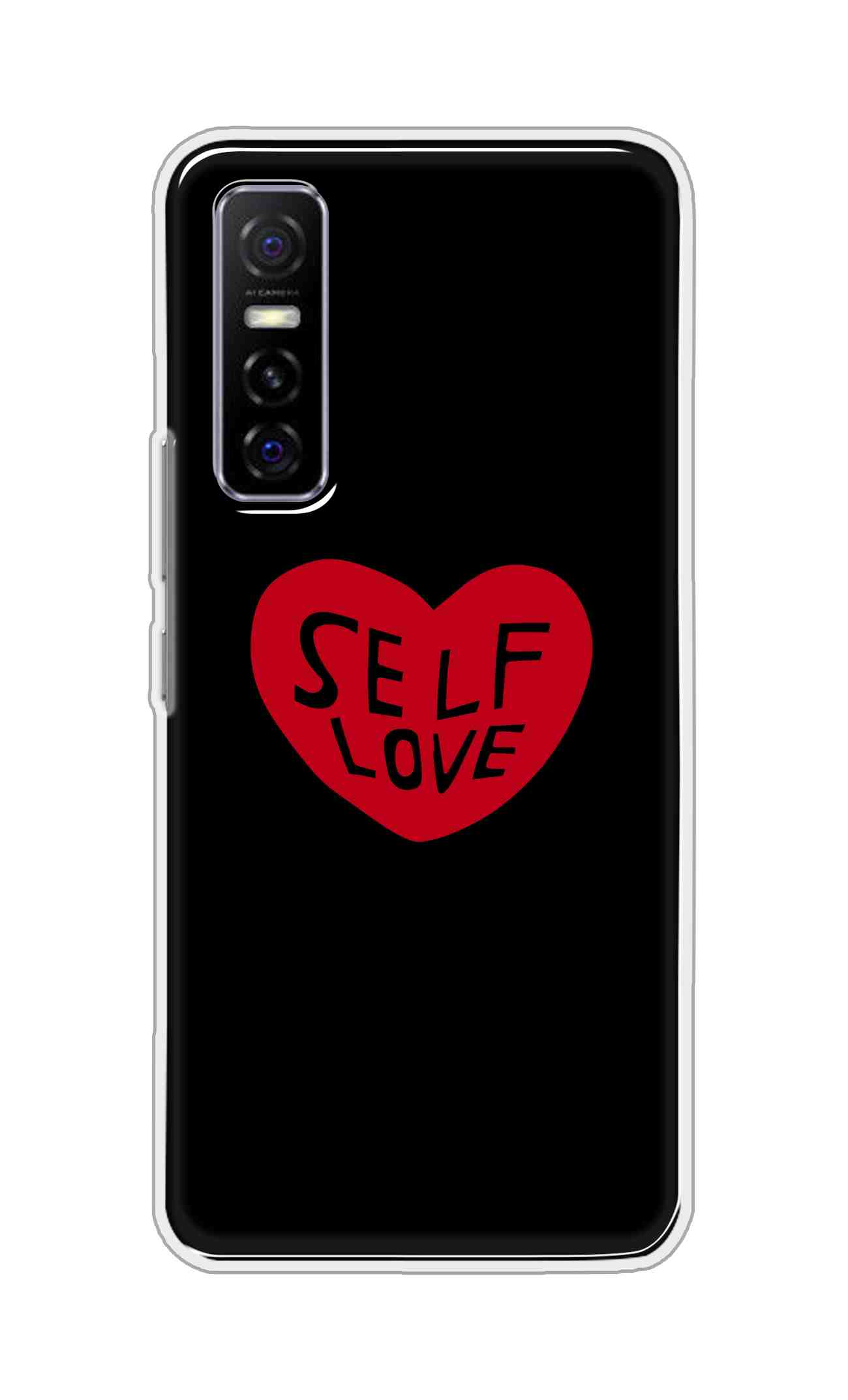 Coberta Back Cover For Vivo Y73S Back Cover Stylish Case - Self Love Heart in Black Design D16516