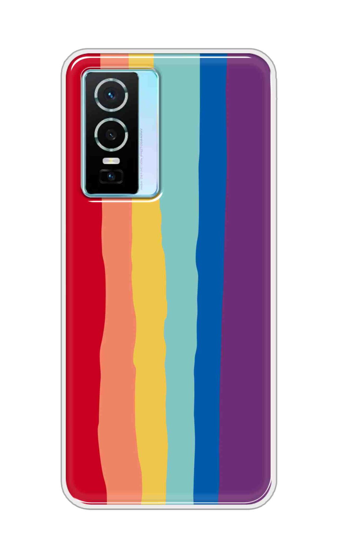 Coberta Back Cover For Vivo Y76 Back Cover Stylish Case - Colourful Rainbow Design D13201
