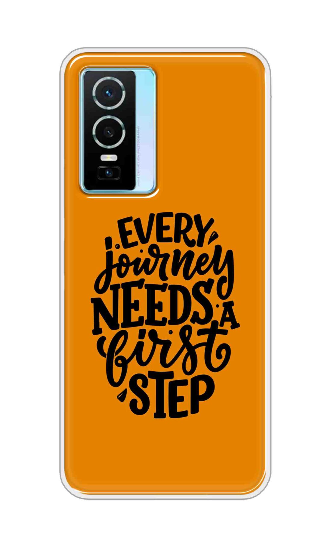 Coberta Back Cover For Vivo Y76 Back Cover Stylish Case - Every Journey Needs a First Step in Orange Design D16503