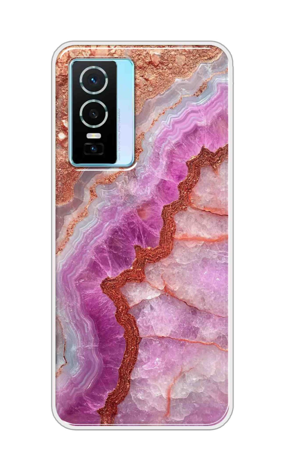 Coberta Back Cover For Vivo Y76 Back Cover Stylish Case - Multicolour Marble Design D16532