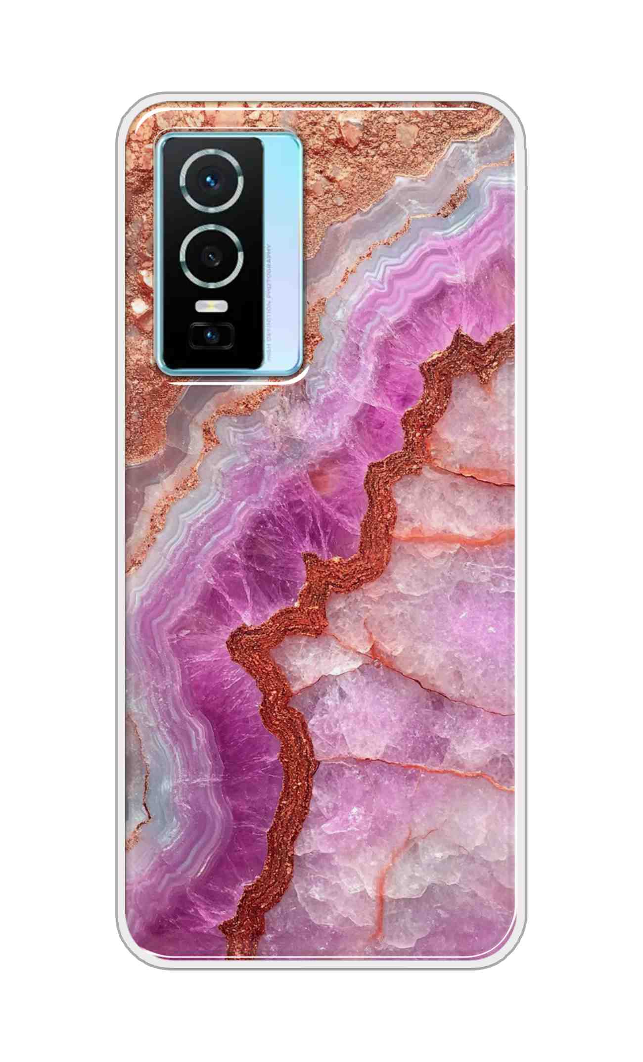 Coberta Back Cover For Vivo Y76 Back Cover Stylish Case - Multicolour Marble Design D16532
