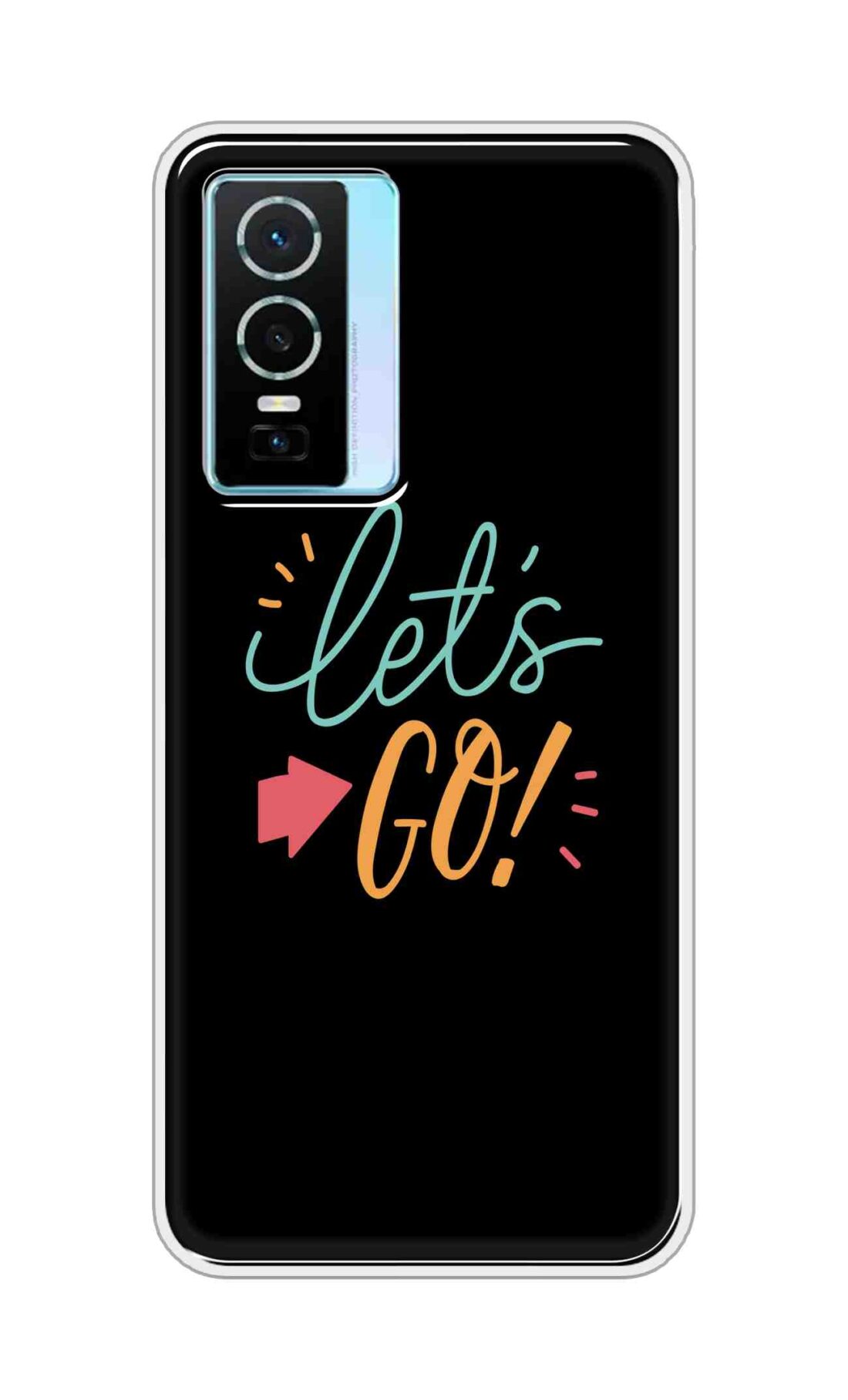 Coberta Back Cover For Vivo Y76 Back Cover Stylish Case - Lets Go in Black Design Design D16650
