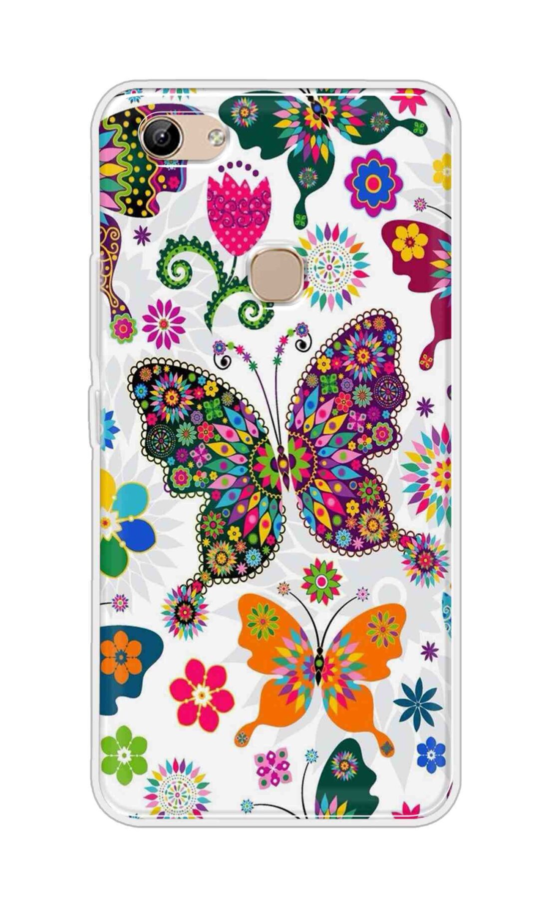 Coberta Back Cover For Vivo Y81 Back Cover Stylish Case - Colourful Butterflyes Design D11038