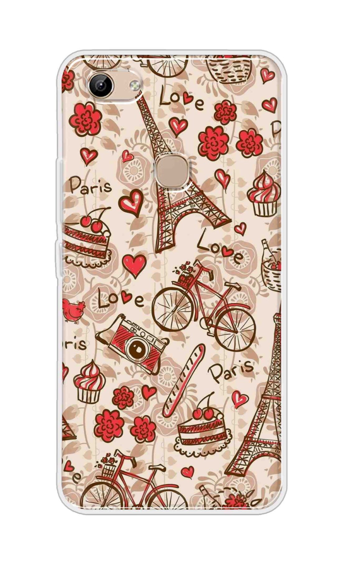 Coberta Back Cover For Vivo Y81 Back Cover Stylish Case - Paris and Love Text Pattern D11626