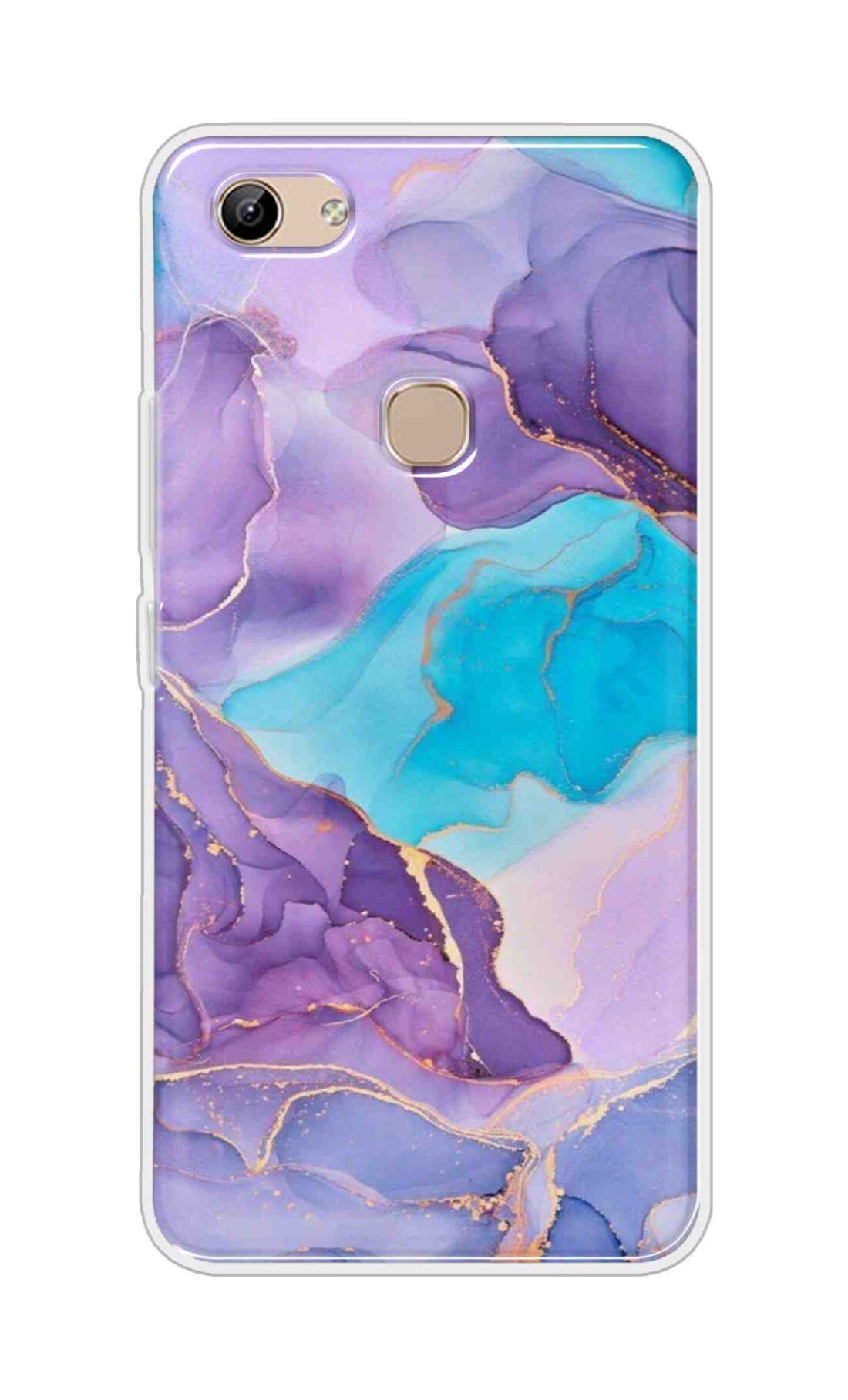 Coberta Back Cover For Vivo Y81 Back Cover Stylish Case - Purple and Blue Marble Design D16216