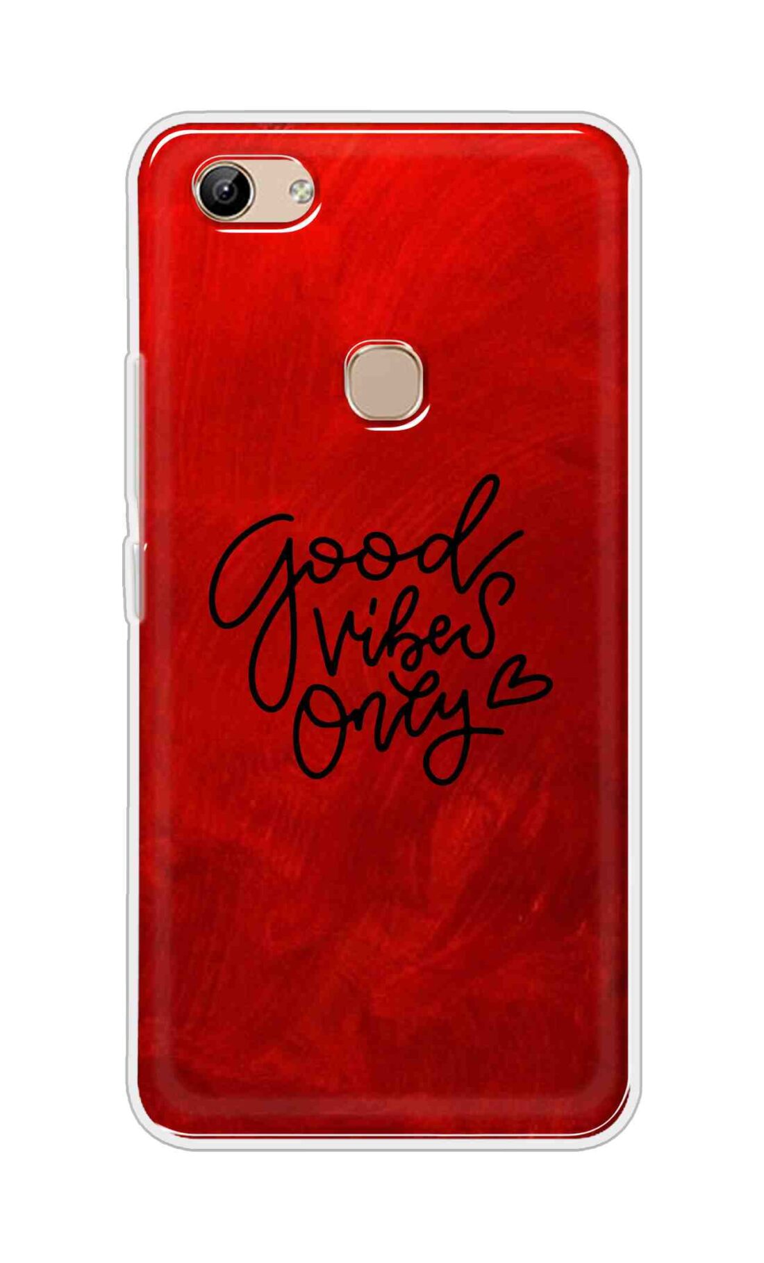 Coberta Back Cover For Vivo Y81 Back Cover Stylish Case - Good Vibes Only in Red Design D16507