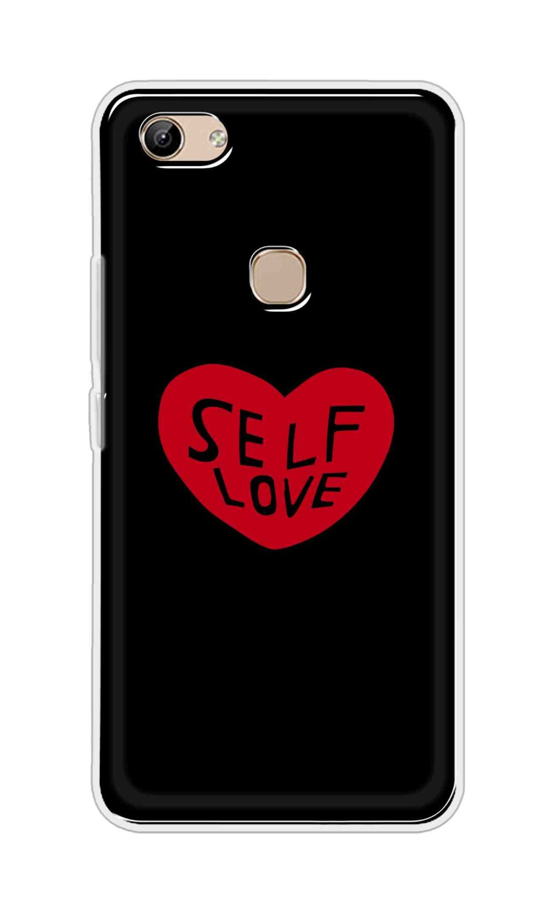 Coberta Back Cover For Vivo Y81 Back Cover Stylish Case - Self Love Heart in Black Design D16516