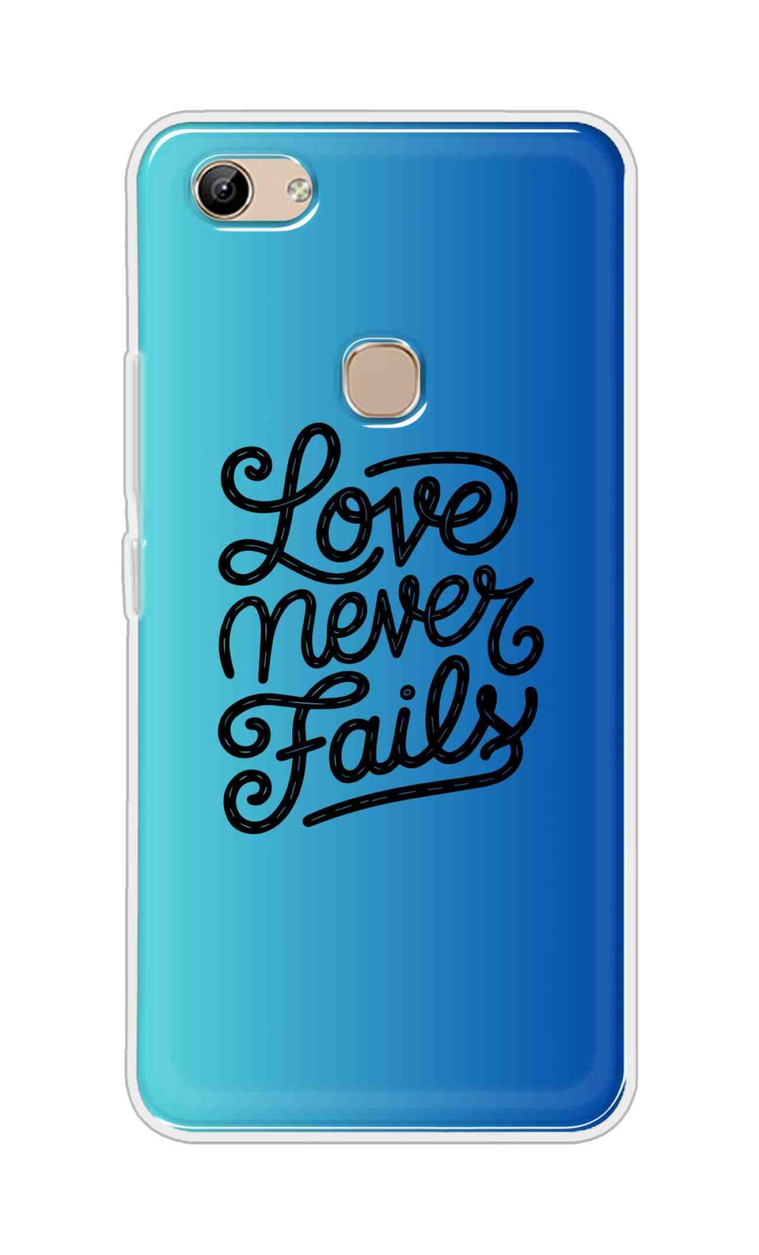 Coberta Back Cover For Vivo Y81 Back Cover Stylish Case - Love Never Fails in Blue Design D16643