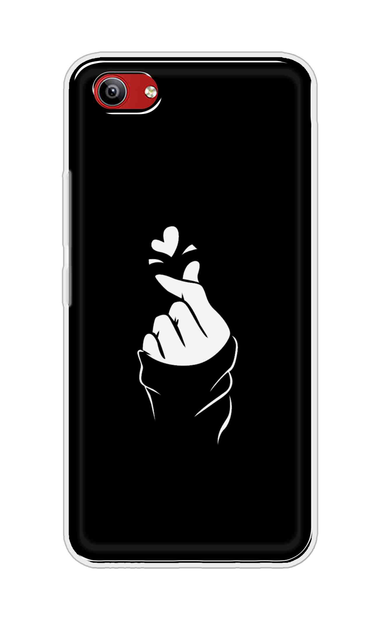 Coberta Back Cover For Vivo Y81i Back Cover Stylish Case - Black Korean Heart Design D11802