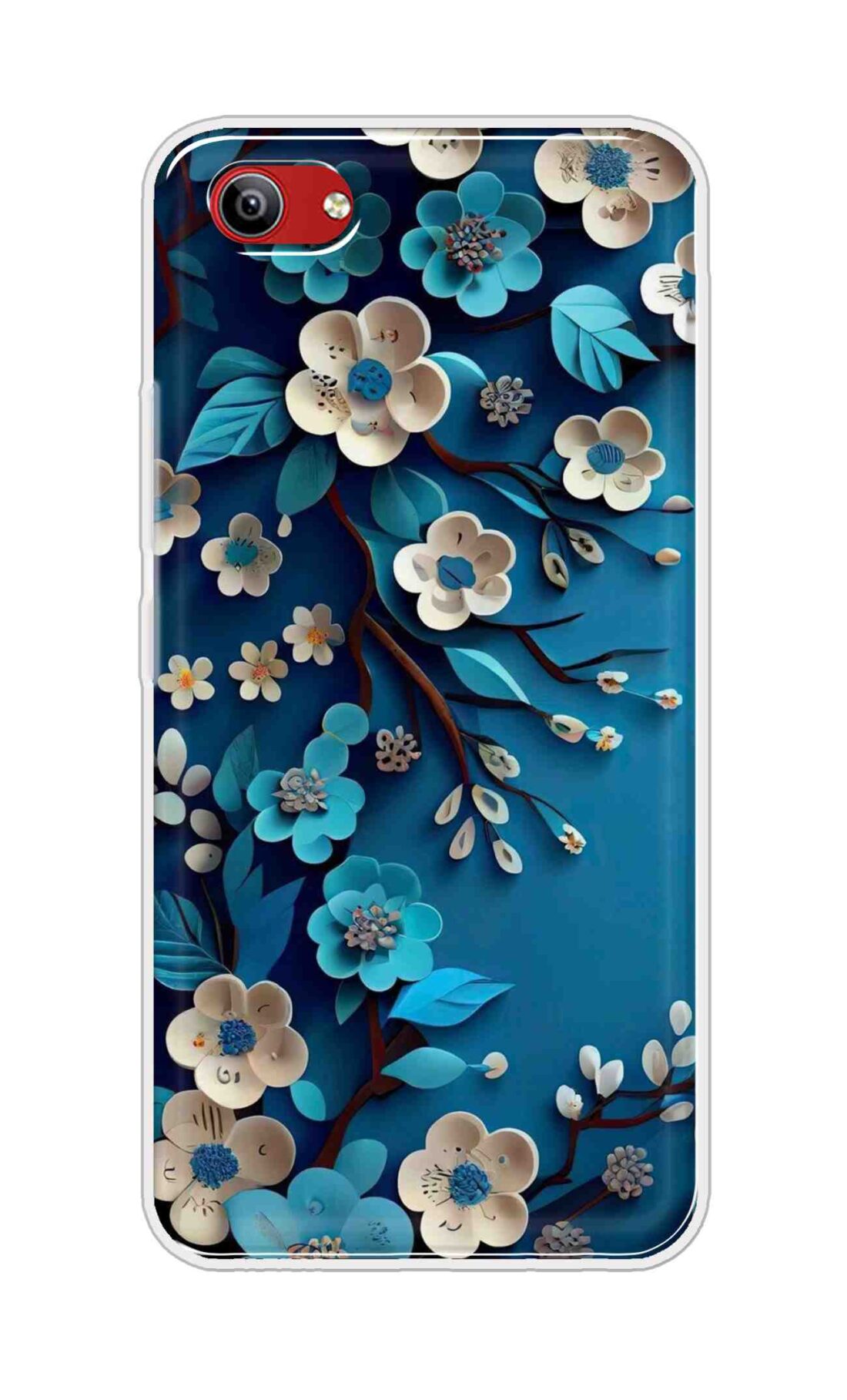 Coberta Back Cover For Vivo Y81i Back Cover Stylish Case - Blue and White Flowers Design D16551