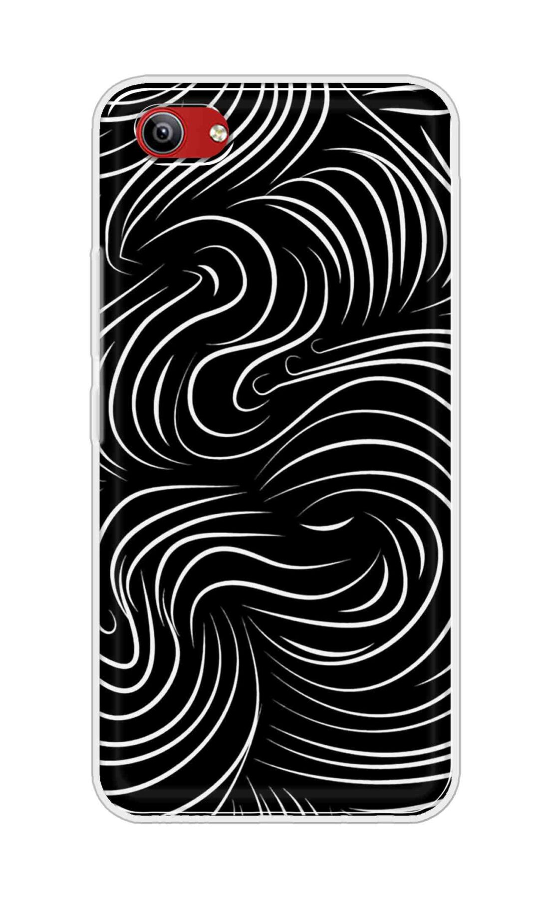 Coberta Back Cover For Vivo Y81i Back Cover Stylish Case - White Curves Design D16552