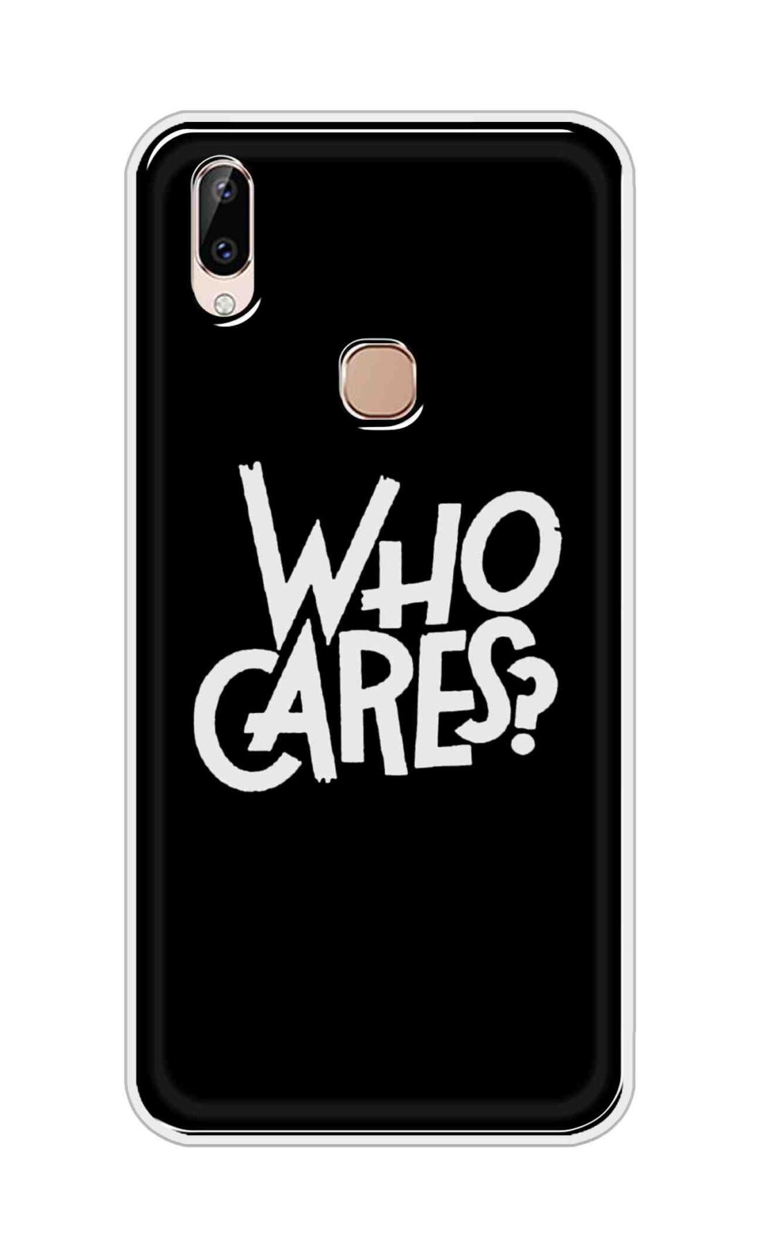 Coberta Back Cover For Vivo Y83 Pro Back Cover Stylish Case - Who Cares Texts in Black Design D11066