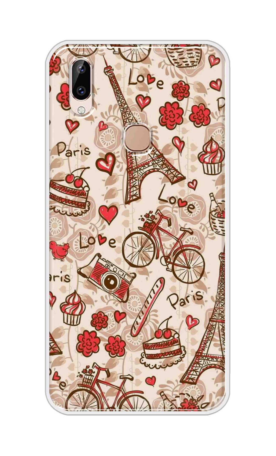 Coberta Back Cover For Vivo Y83 Pro Back Cover Stylish Case - Paris and Love Text Pattern D11626