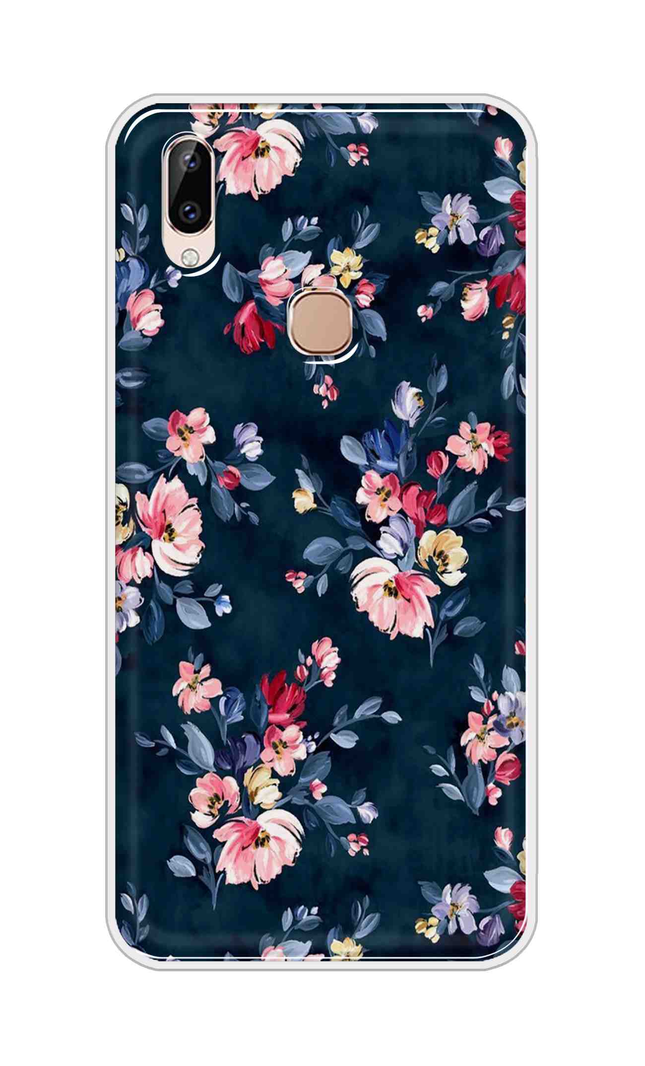 Coberta Back Cover For Vivo Y83 Pro Back Cover Stylish Case - Blue Floral Design D11648