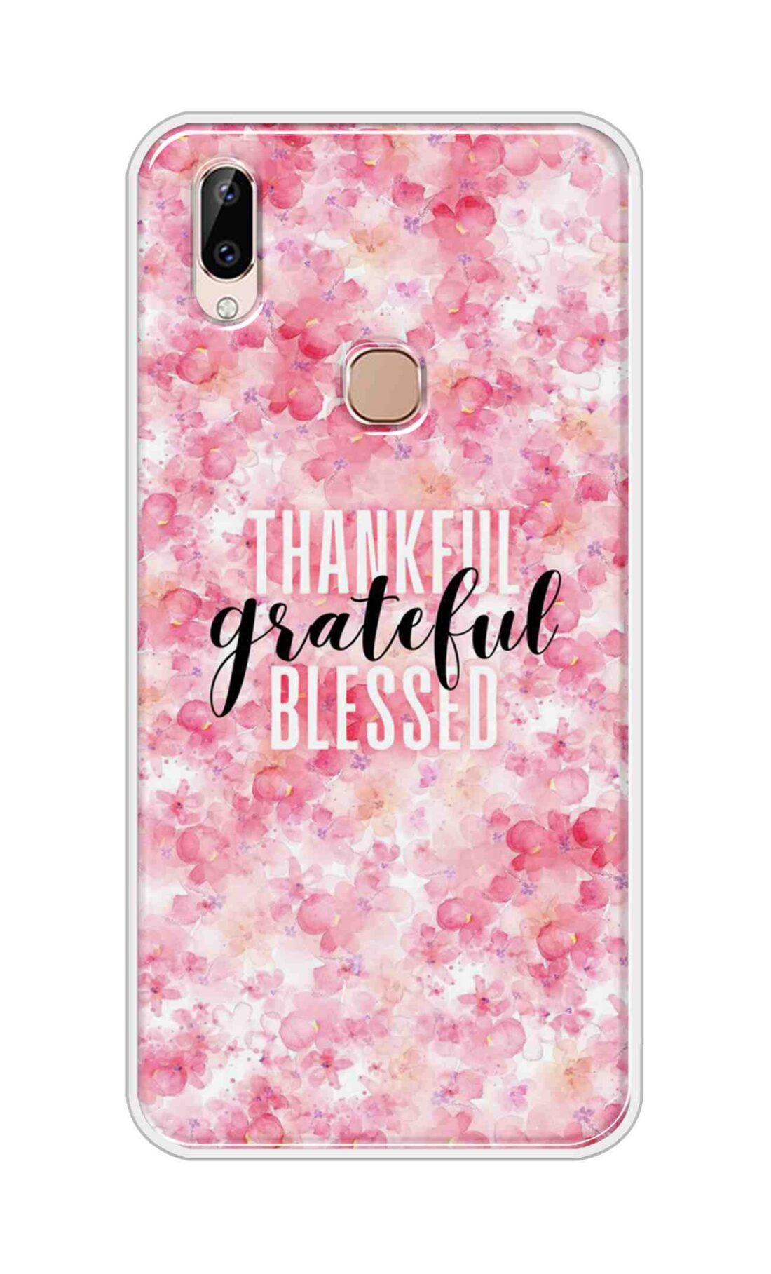 Coberta Back Cover For Vivo Y83 Pro Back Cover Stylish Case - Thankful Grateful Blessed Text Design D16225