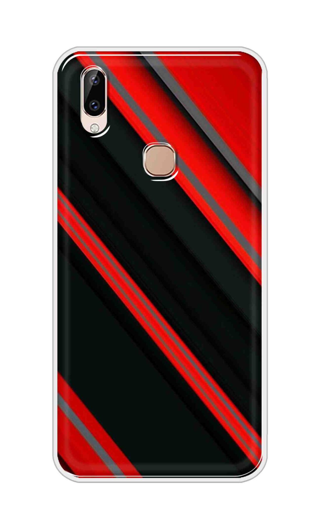 Coberta Back Cover For Vivo Y83 Pro Back Cover Stylish Case - Red and Black 3D Pattern Design D16461