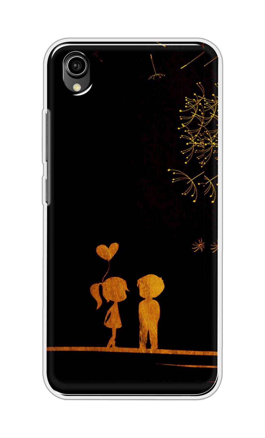 Coberta Back Cover For Vivo Y90 Back Cover Stylish Case - Girl and Boy Love in Black Design D11017