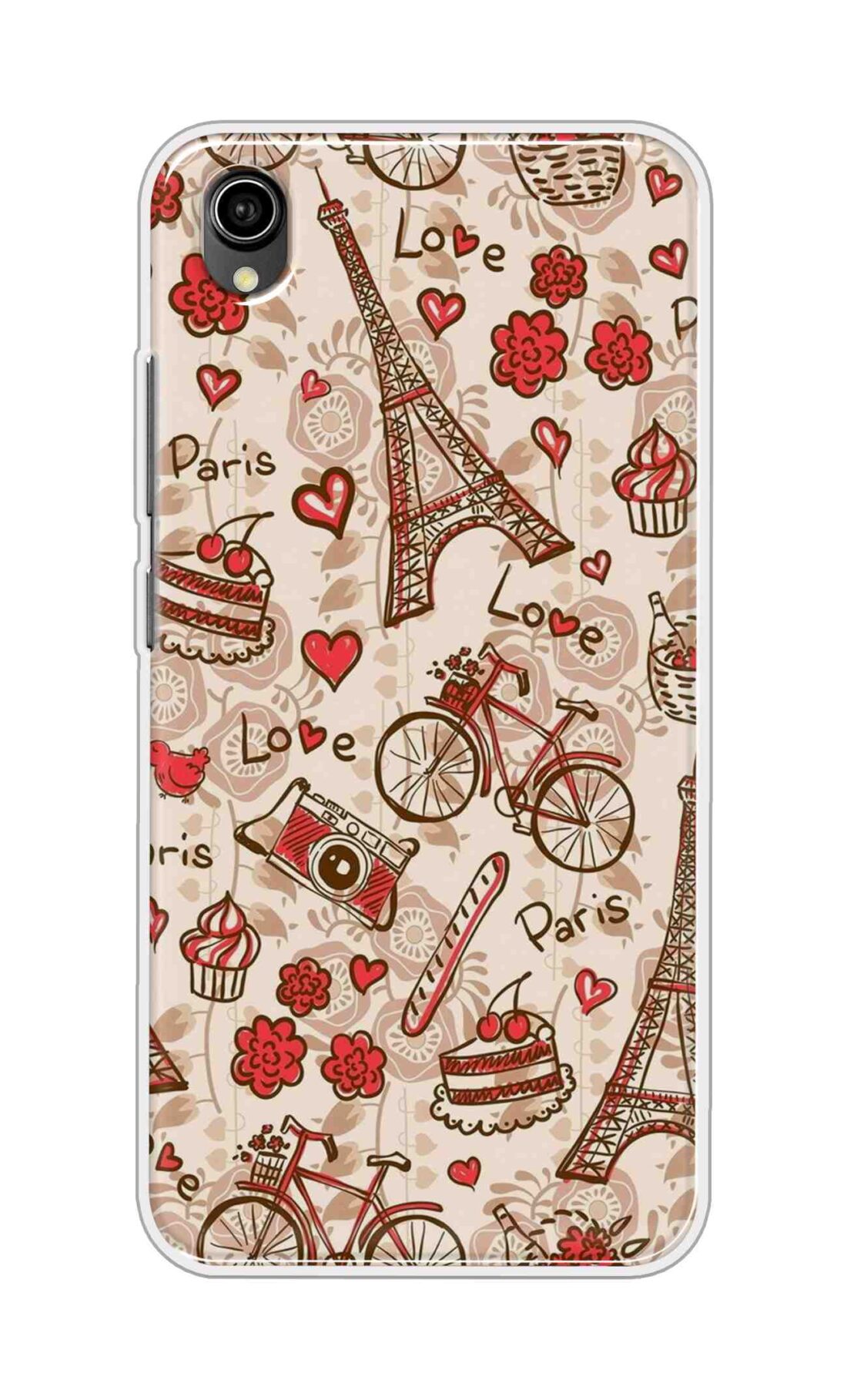 Coberta Back Cover For Vivo Y90 Back Cover Stylish Case - Paris and Love Text Pattern D11626