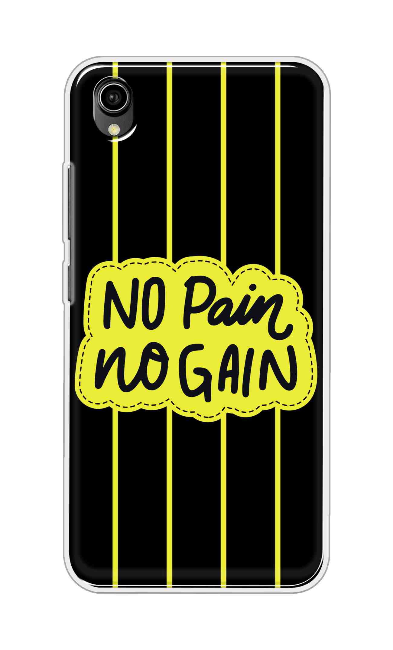 Coberta Back Cover For Vivo Y90 Back Cover Stylish Case - No Pain No Gain in Yellow Design D16508