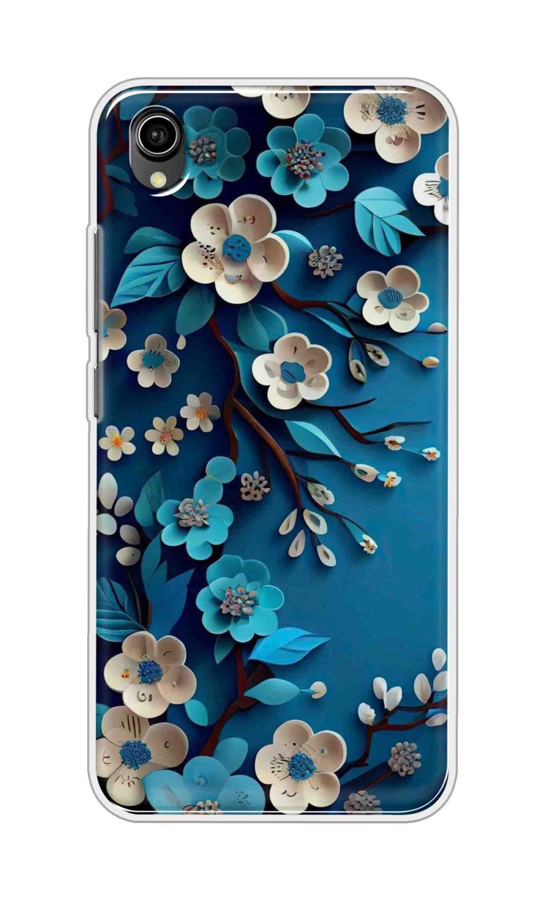 Coberta Back Cover For Vivo Y90 Back Cover Stylish Case - Blue and White Flowers Design D16551