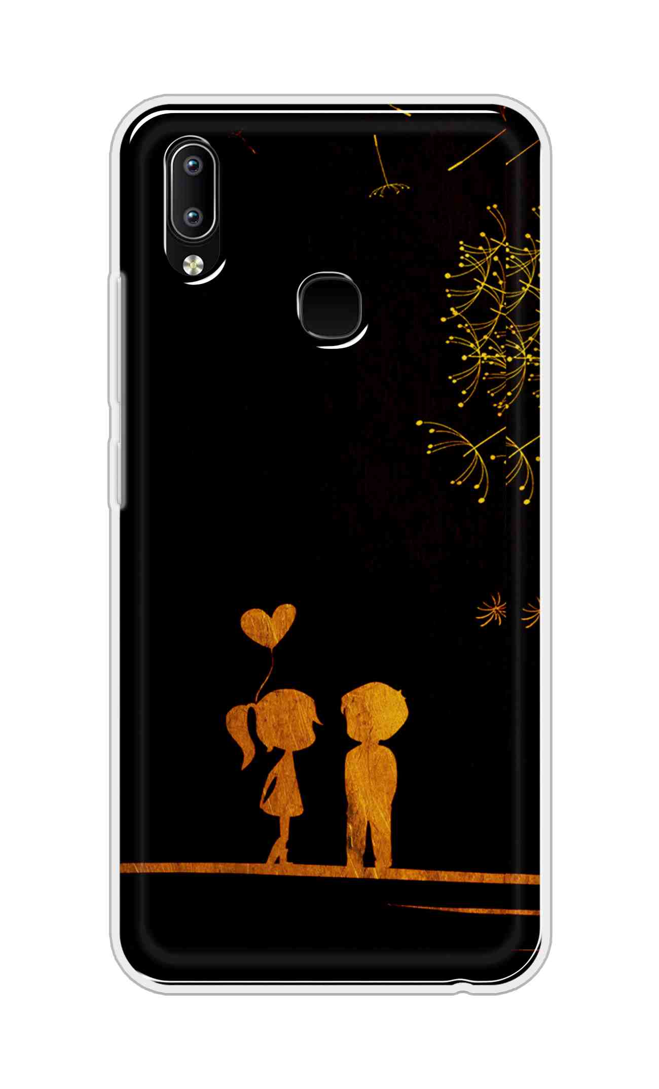 Coberta Back Cover For Vivo Y91 Back Cover Stylish Case - Girl and Boy Love in Black Design D11017