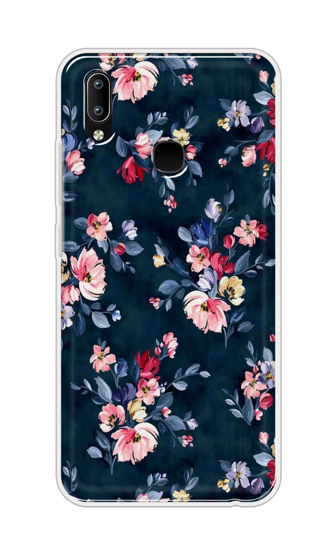 Coberta Back Cover For Vivo Y93 Back Cover Stylish Case - Blue Floral Design D11648