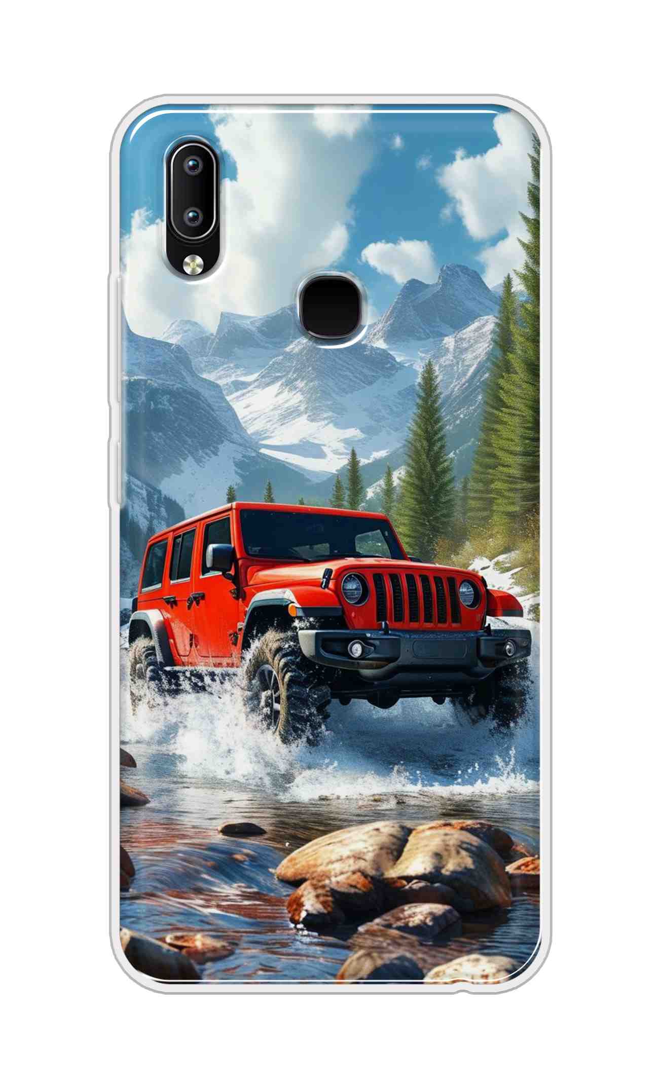 Coberta Back Cover For Vivo Y93 Back Cover Stylish Case - Red Car in Nature Design D16513