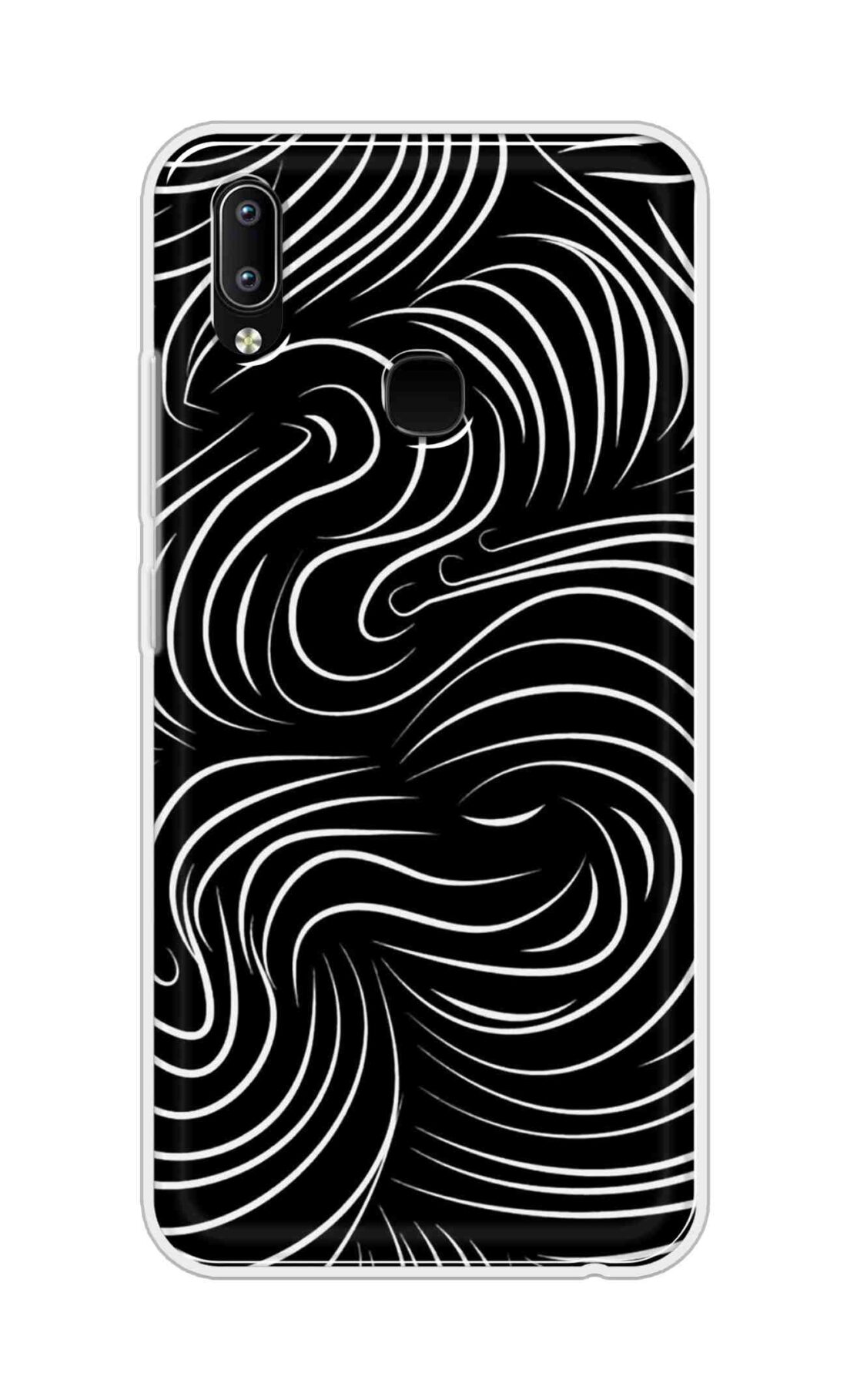 Coberta Back Cover For Vivo Y93 Back Cover Stylish Case - White Curves Design D16552