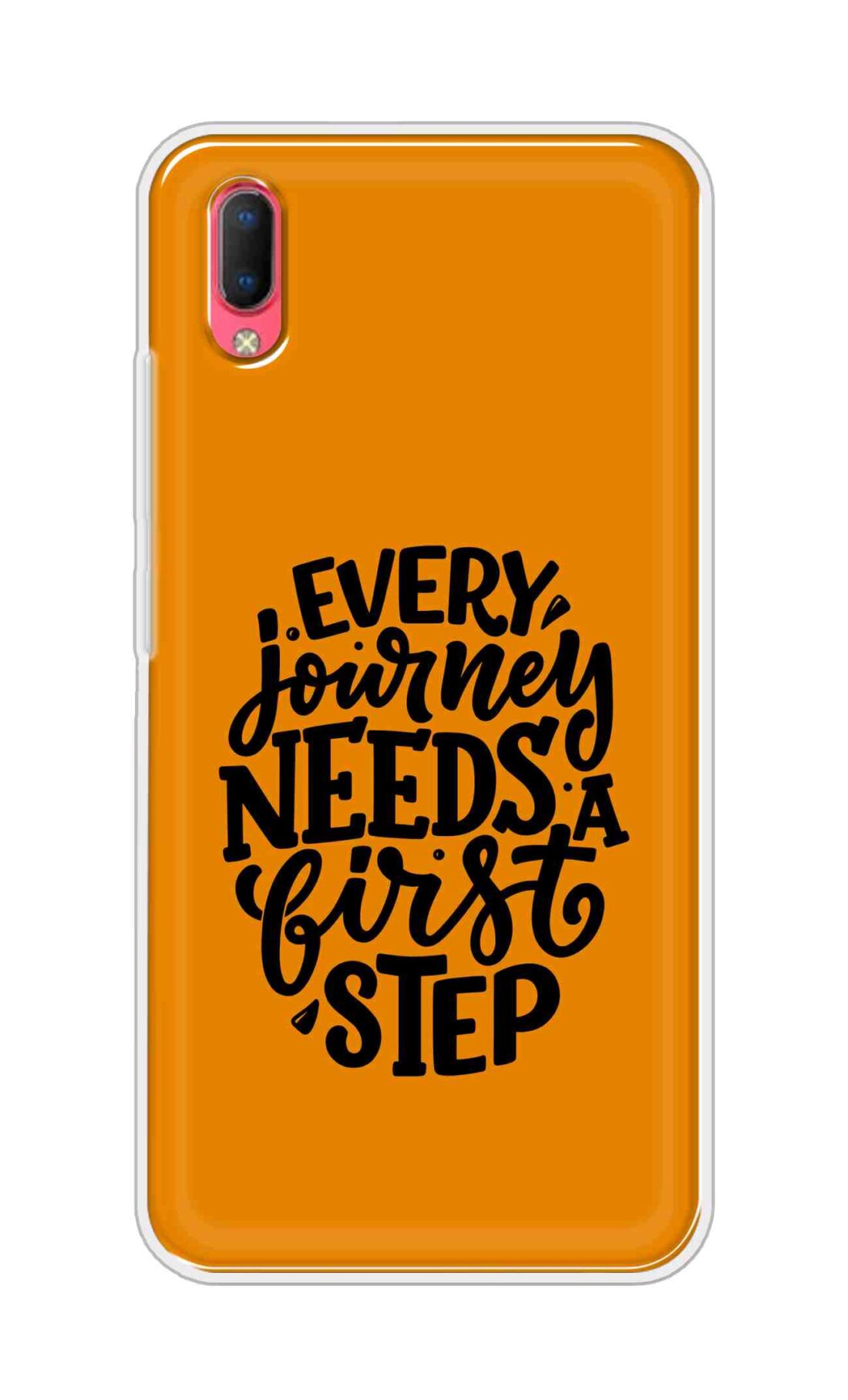 Coberta Back Cover For Vivo Y93s Back Cover Stylish Case - Every Journey Needs a First Step in Orange Design D16503