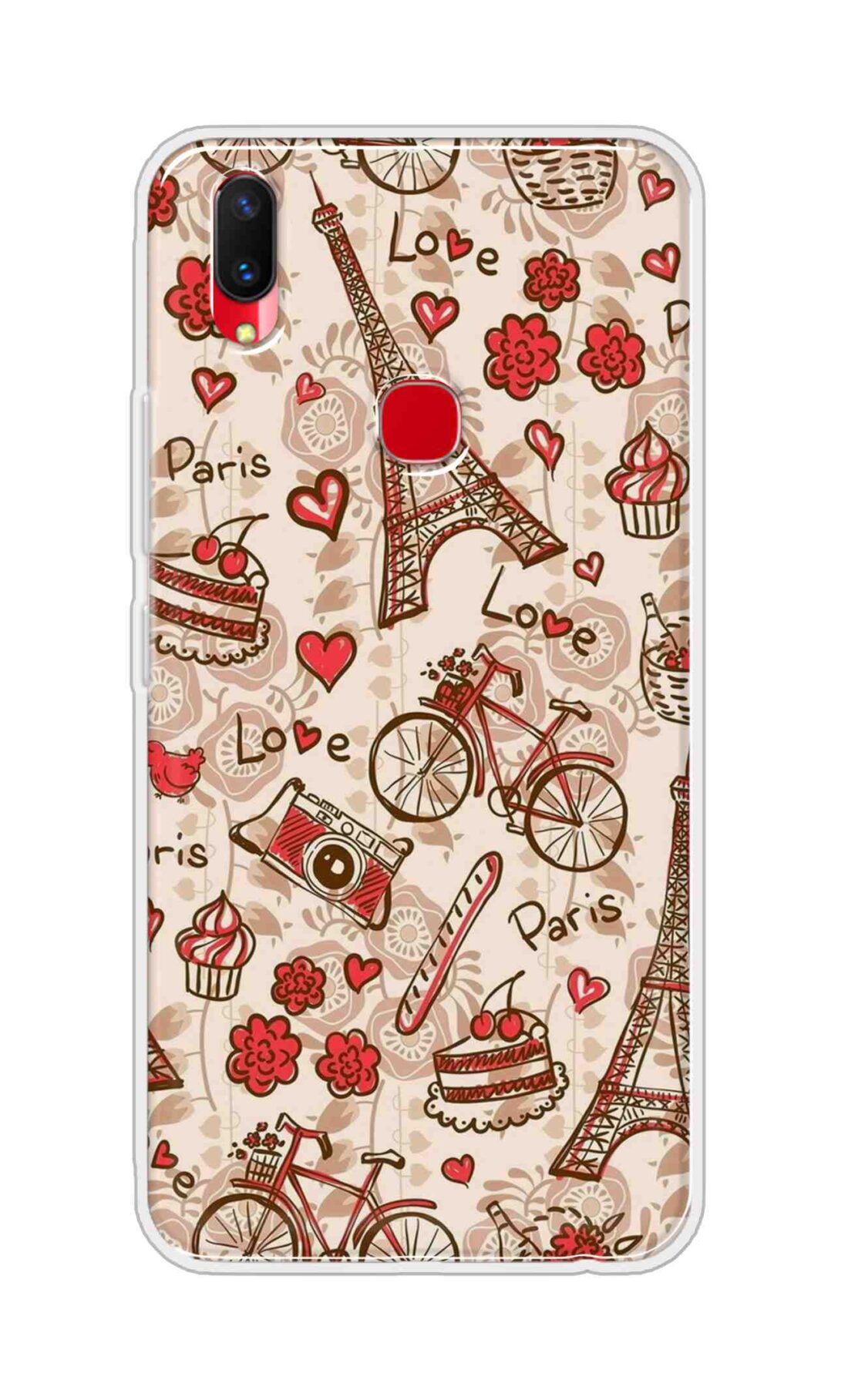 Coberta Back Cover For Vivo Z1 Lite Back Cover Stylish Case - Paris and Love Text Pattern D11626
