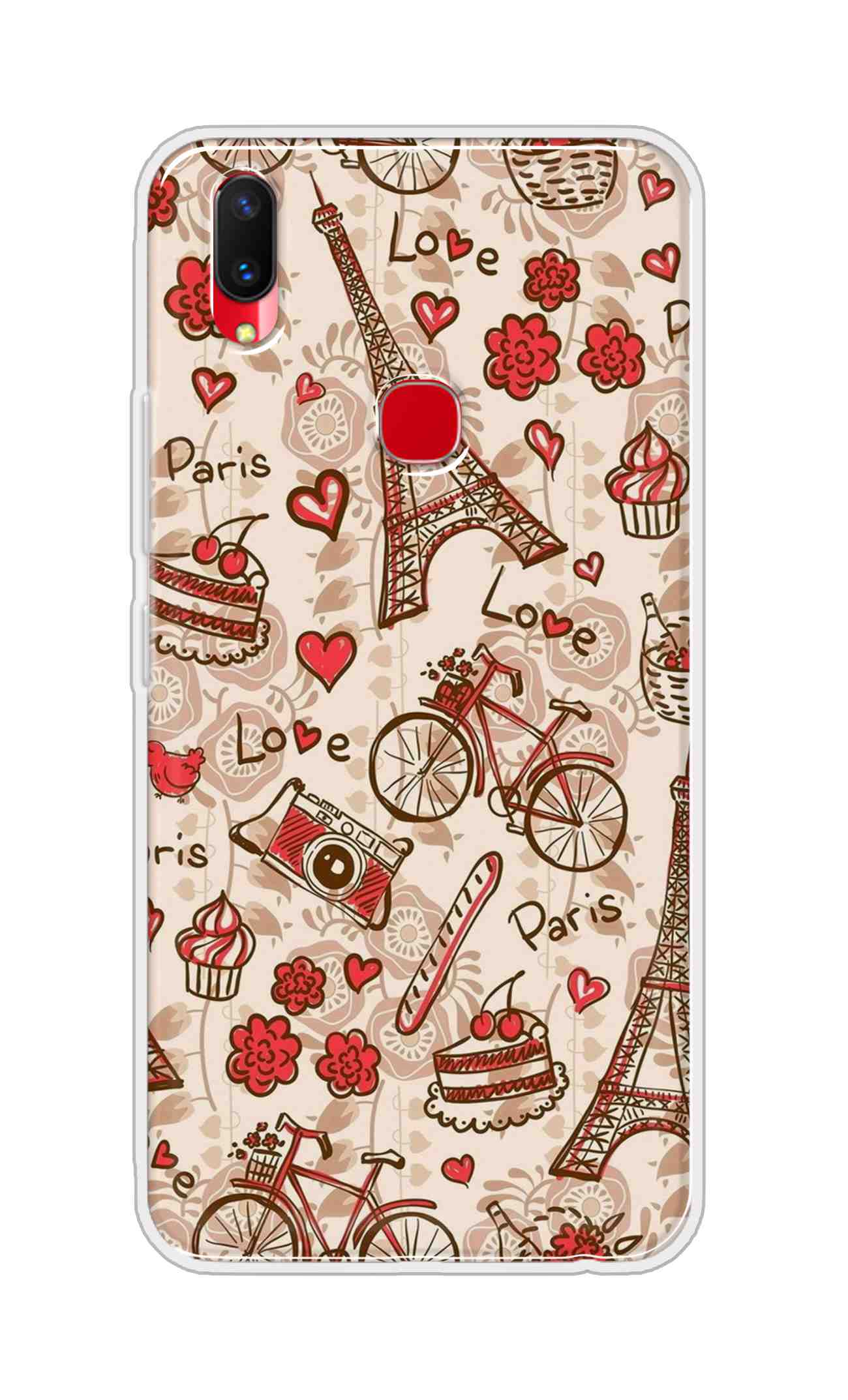 Coberta Back Cover For Vivo Z1 Lite Back Cover Stylish Case - Paris and Love Text Pattern D11626