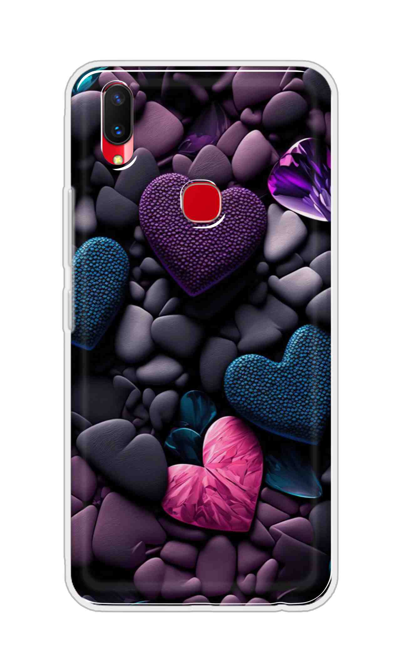 Coberta Back Cover For Vivo Z1 Lite Back Cover Stylish Case - Purple Hearts Design D16005