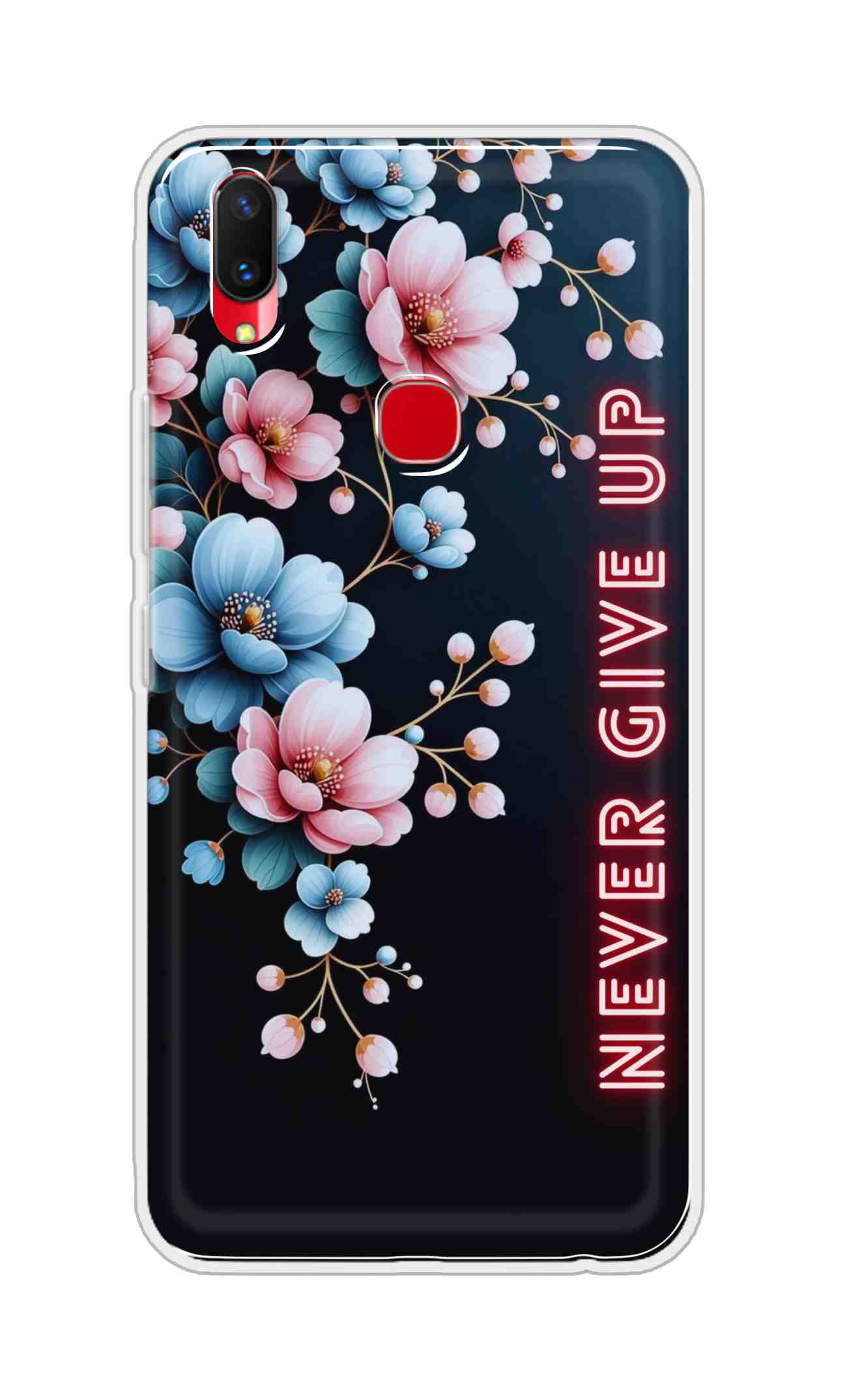 Coberta Back Cover For Vivo Z1 Lite Back Cover Stylish Case - Never Give Up with Flowers Design D16500