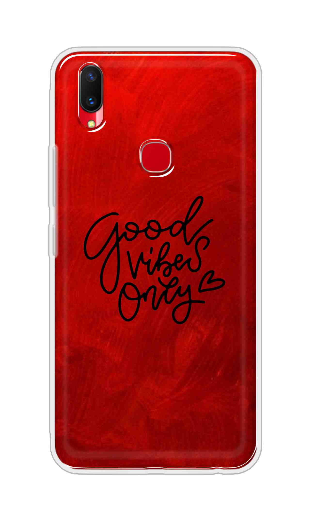 Coberta Back Cover For Vivo Z1 Lite Back Cover Stylish Case - Good Vibes Only in Red Design D16507