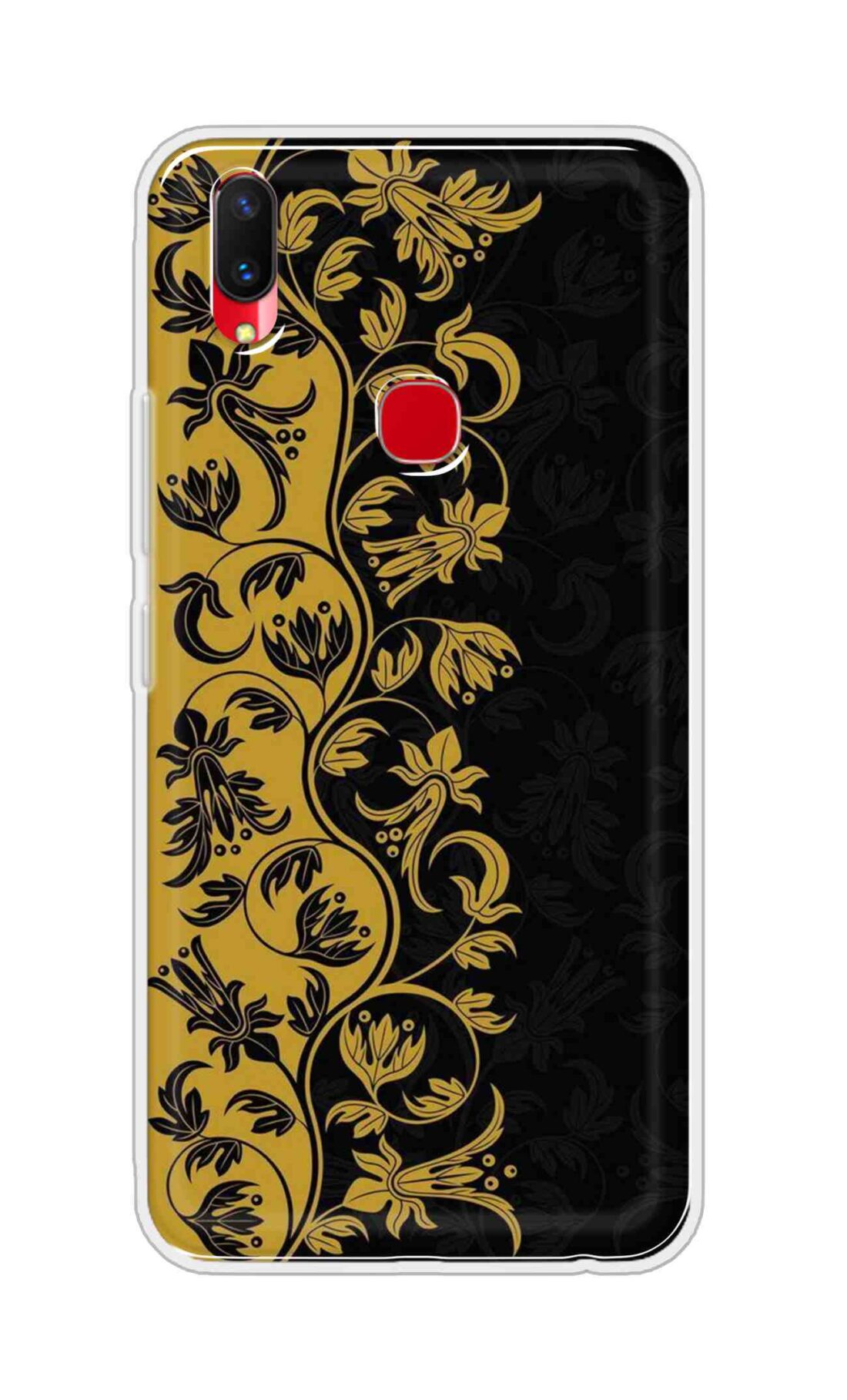 Coberta Back Cover For Vivo Z1 Lite Back Cover Stylish Case - Black and Yellow Leaves Design D16518