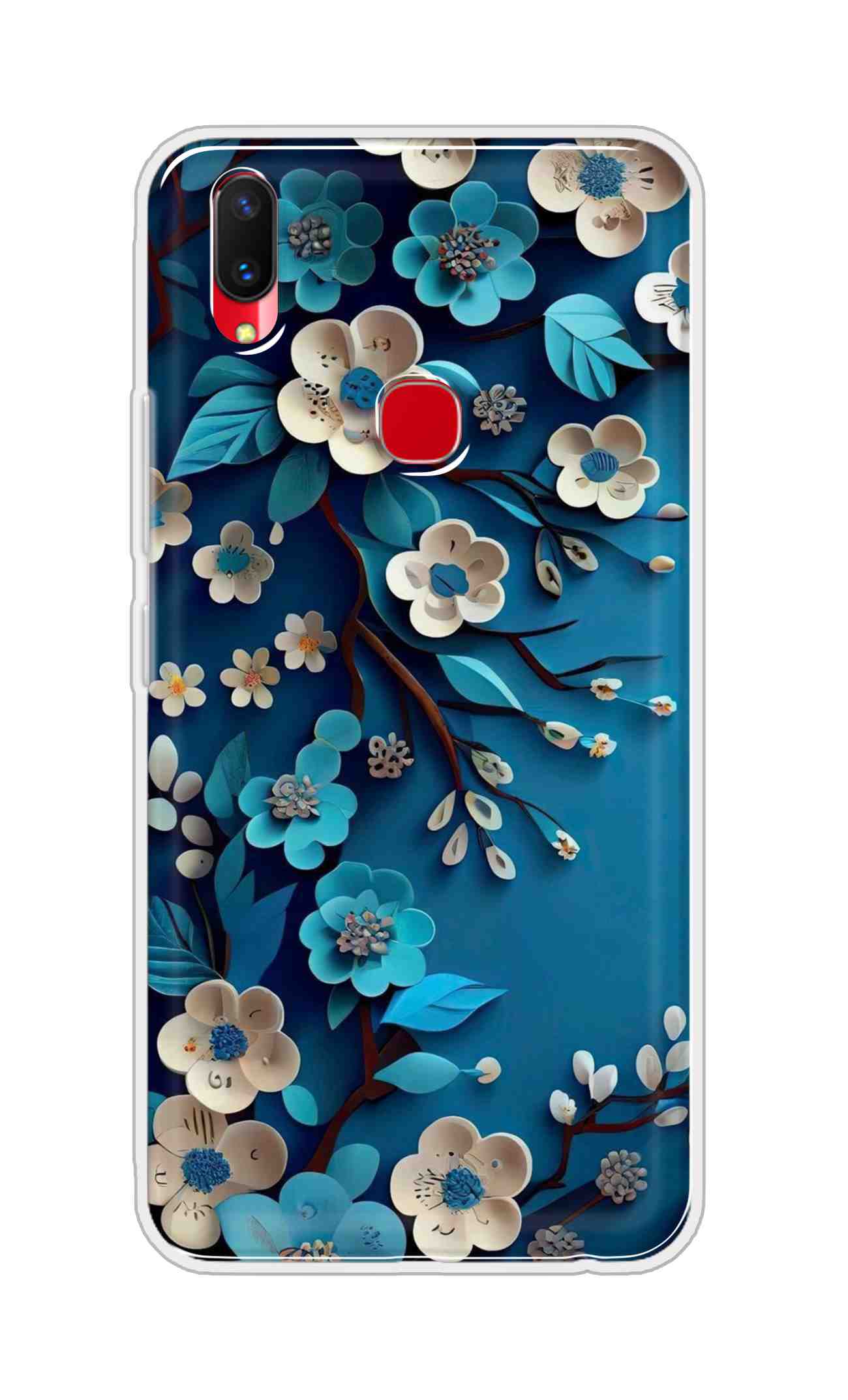 Coberta Back Cover For Vivo Z1 Lite Back Cover Stylish Case - Blue and White Flowers Design D16551