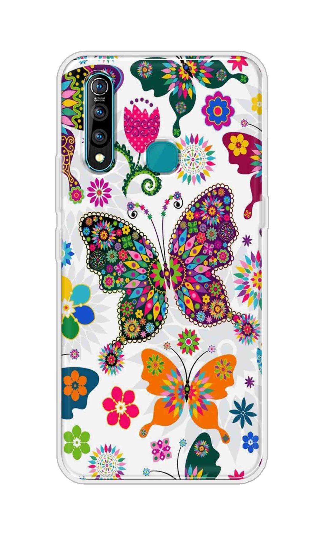 Coberta Back Cover For Vivo Z1 Pro Back Cover Stylish Case - Colourful Butterflyes Design D11038