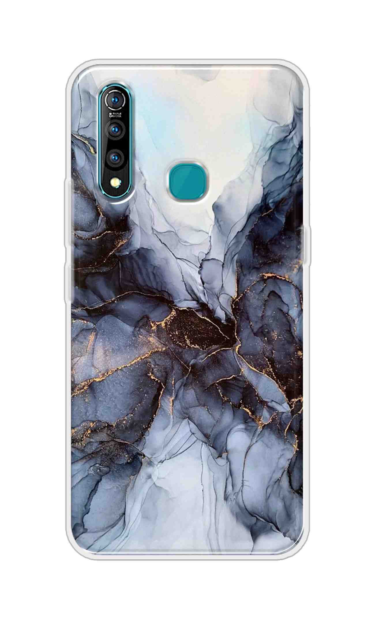 Coberta Back Cover For Vivo Z1 Pro Back Cover Stylish Case - Light Blue Marble Design D16039