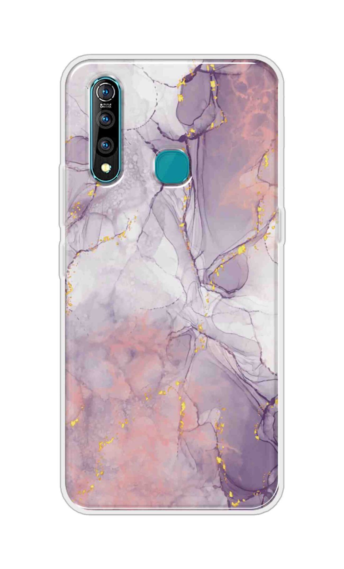 Coberta Back Cover For Vivo Z1 Pro Back Cover Stylish Case - Light Marble with Golden Design D16162